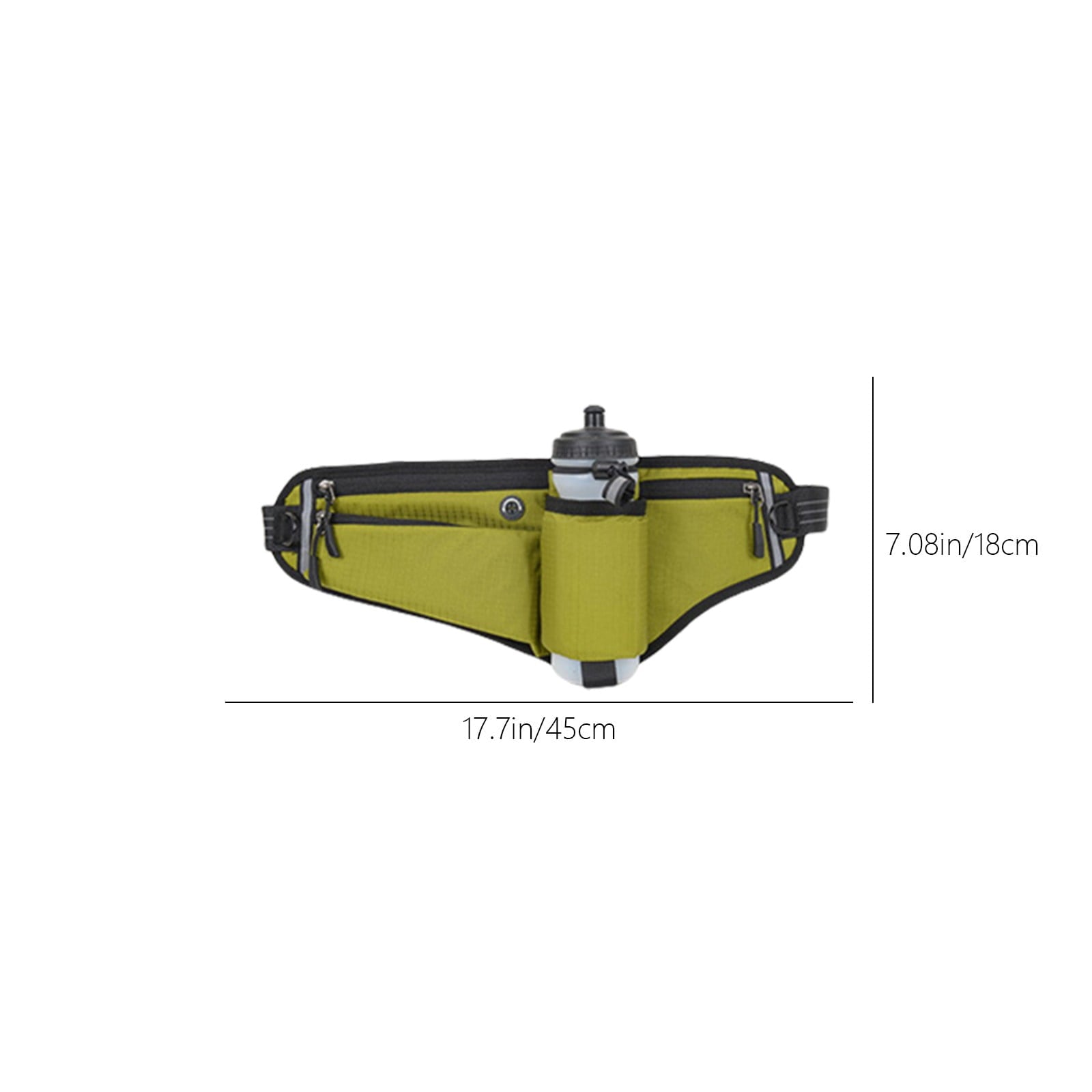 Running Belt for Women & Men with Water Bottle Holder,17.7x7inch Waterproof Running Waist Packs,Multi Functional Running Gear Accessories,Suitable for Marathons and Outdoor Running(Green)