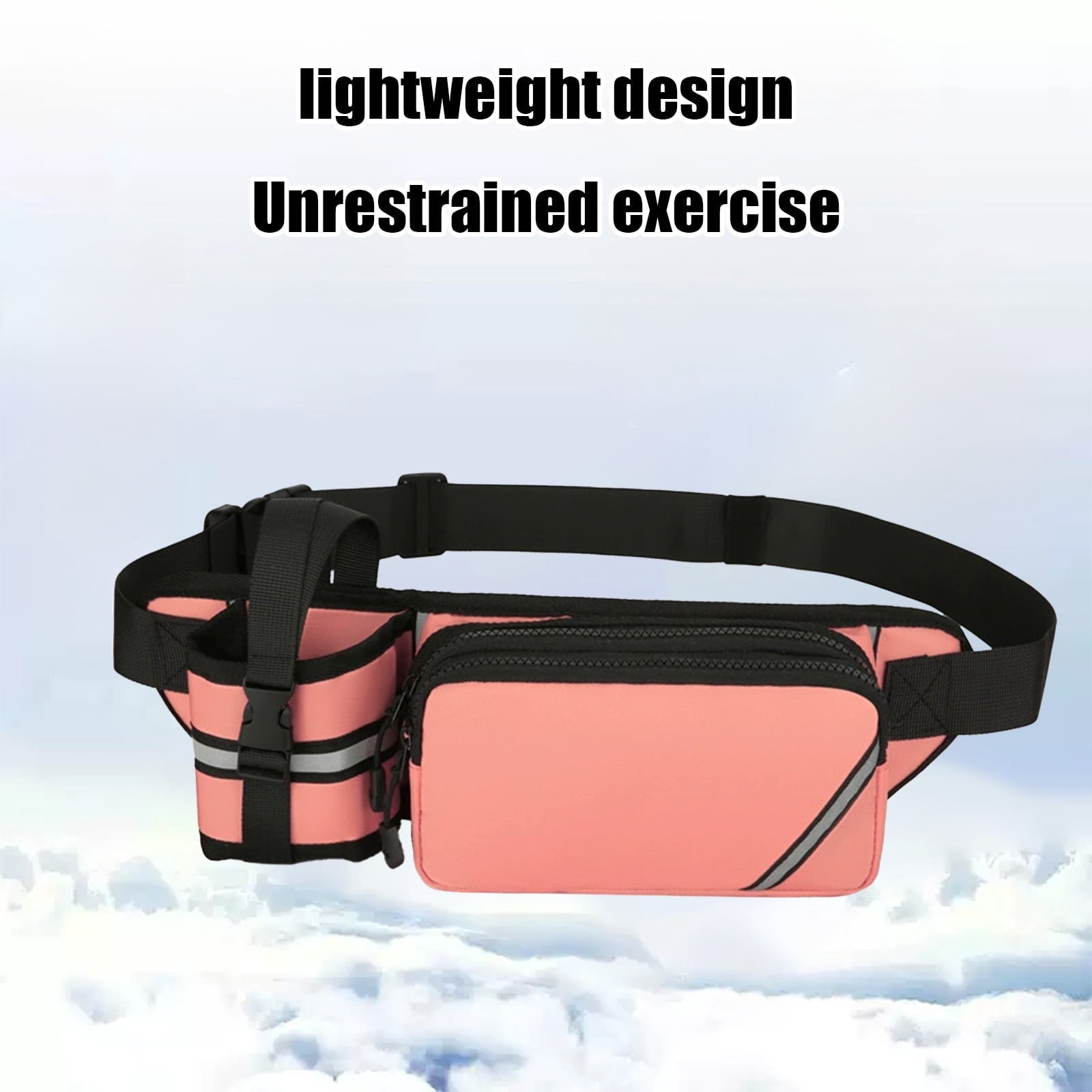 SIYTUAU Hydration Running Belt With Water Bottle Pocket Sports Waist Pack For Fitness Hiking Outdoor Adjustable Reflective Blue Nylon Bottle Waist Pack Blue
