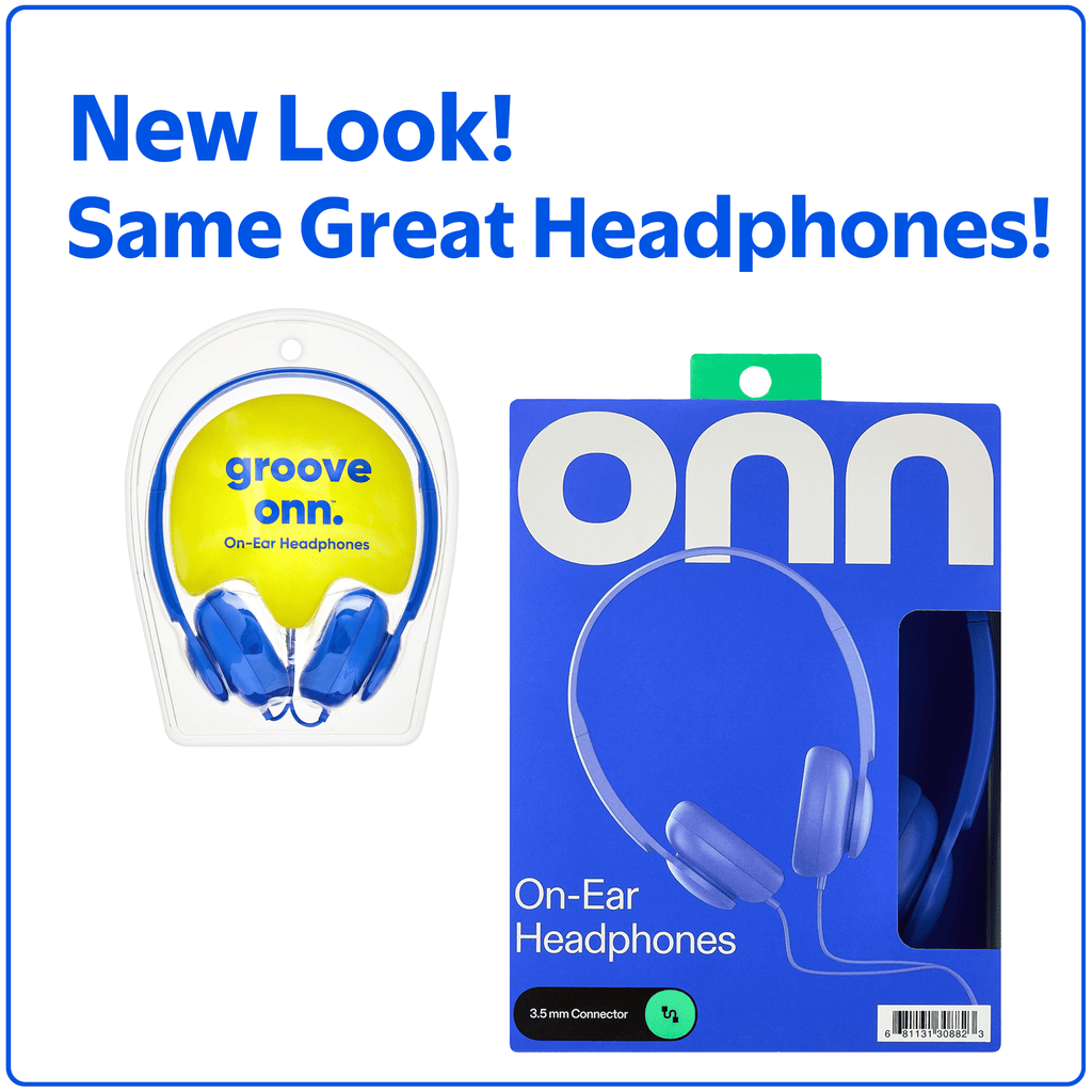 onn On-Ear Headphones, Pink