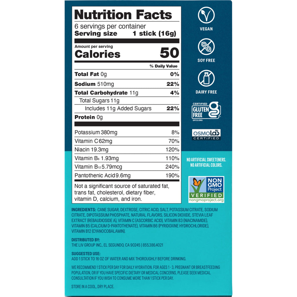 Liquid I.V.® Strawberry Hydration Multiplier® Powdered Electrolyte Drink Mix, 6 Count Packets