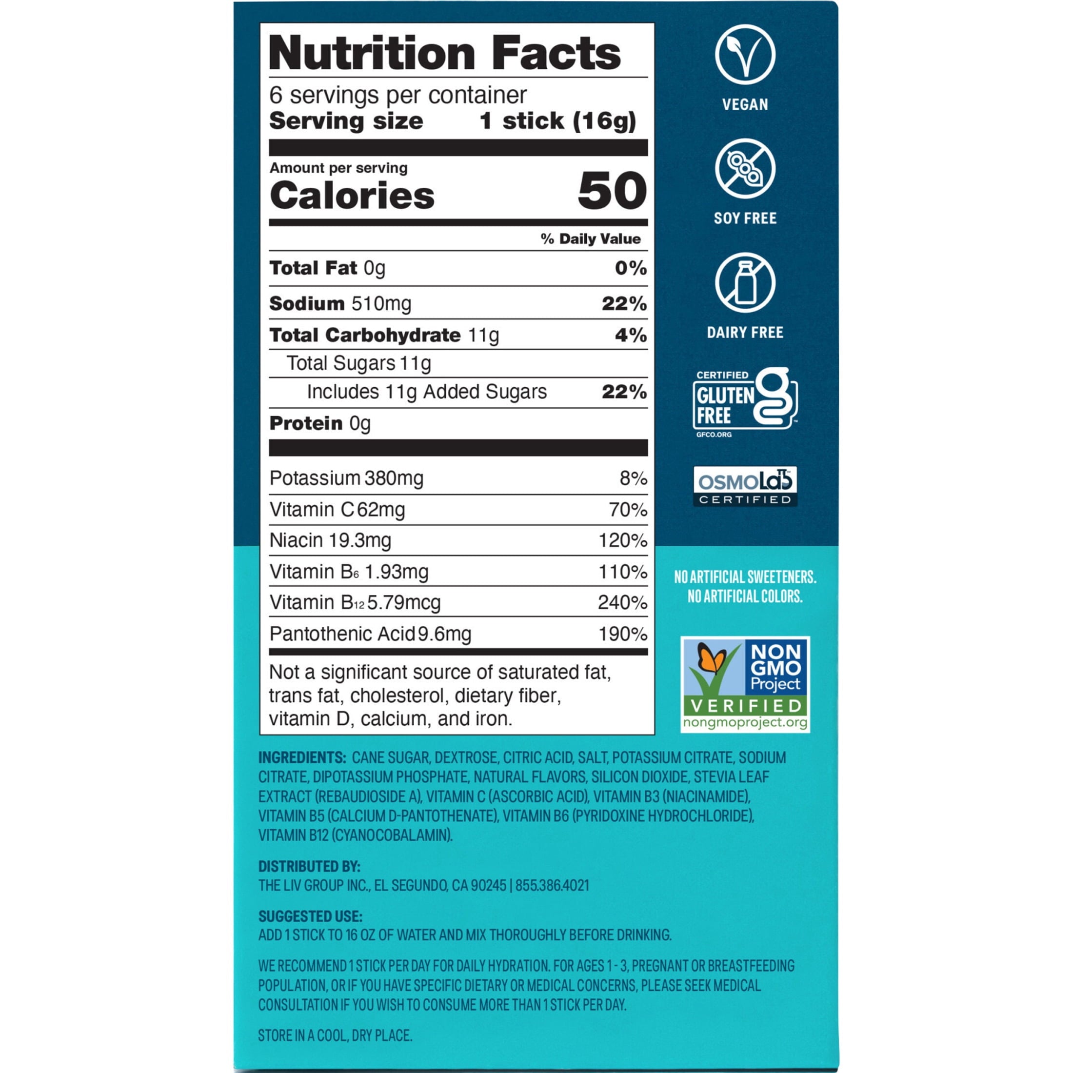 Liquid I.V.® Strawberry Hydration Multiplier® Powdered Electrolyte Drink Mix, 6 Count Packets