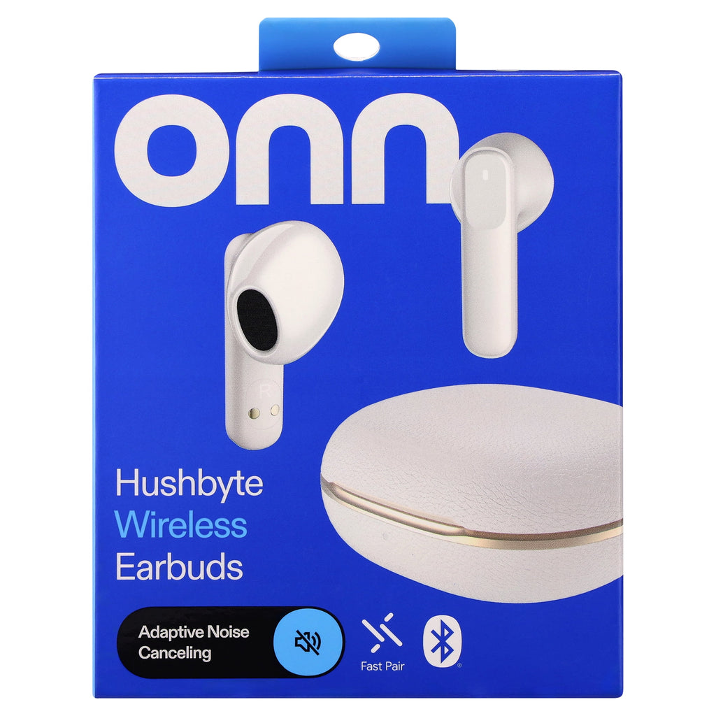 onn Hushbyte Wireless Earbuds, Black