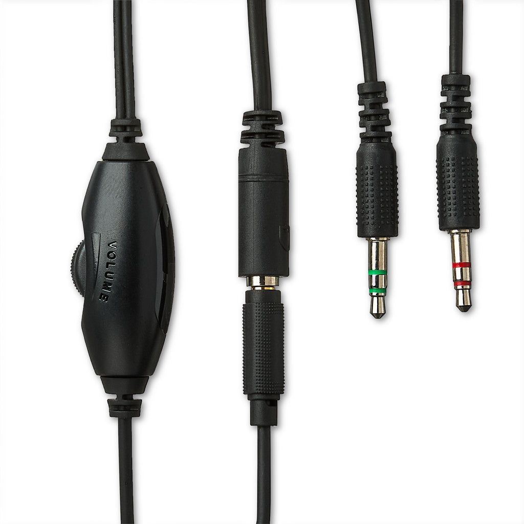 onn 3.5mm AUX Stereo Headset with Built-In Microphone, Black