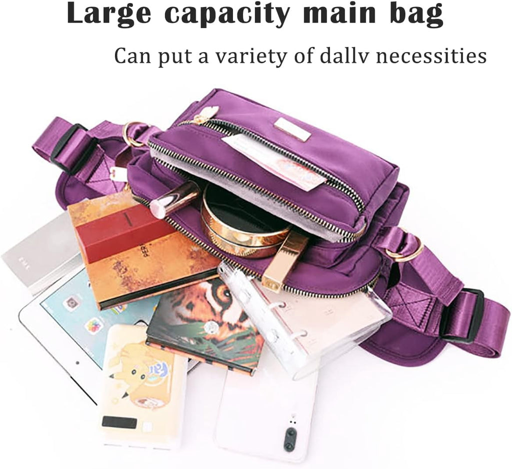 Extra Large Fashion Fanny Pack for Men Women, Waist Bag for Waterproof Hiking Running Biking Gym Outdoor Sports Travel Belt Bag