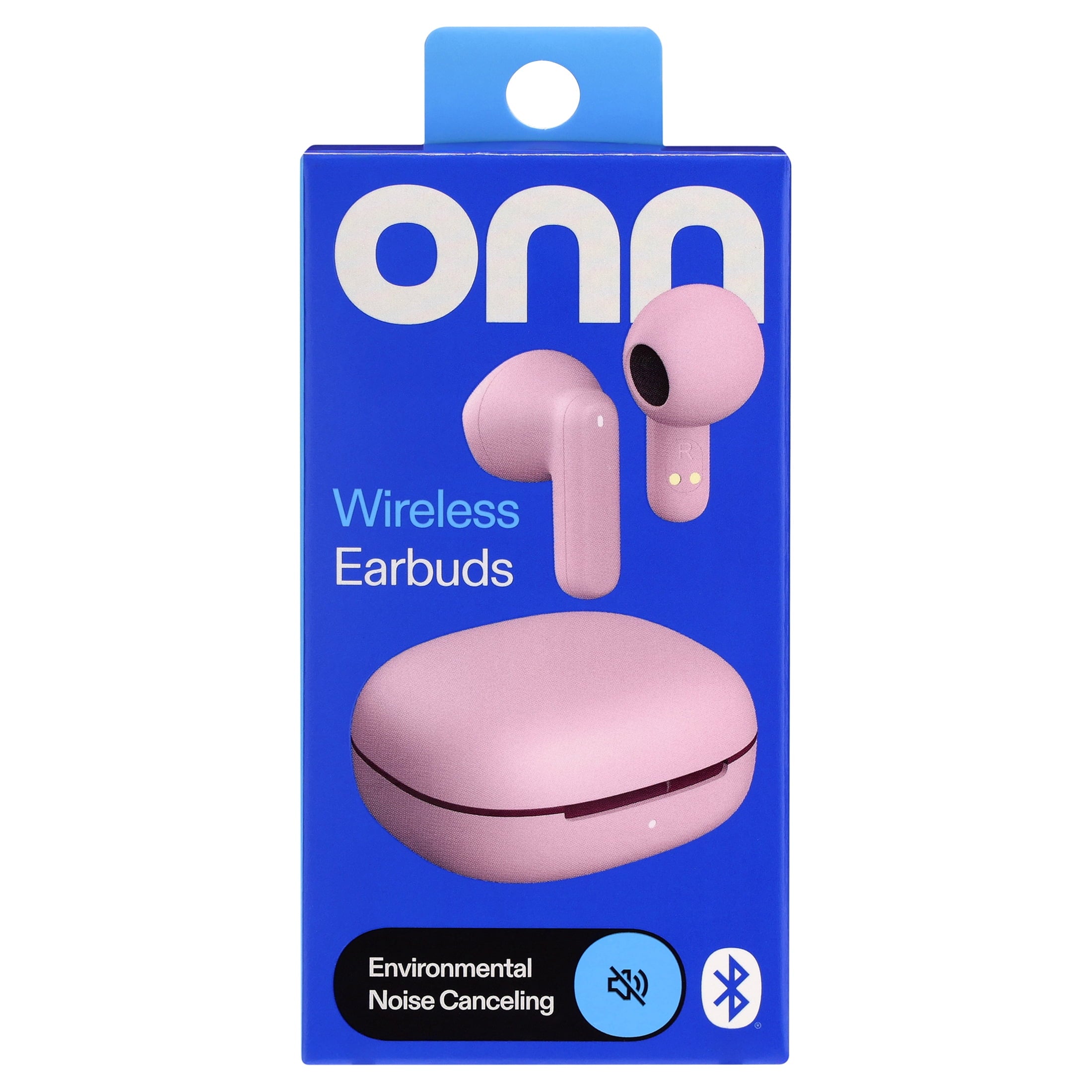 onn Mini Sticks Black Wireless Bluetooth Earbuds with Environmental Noise Canceling