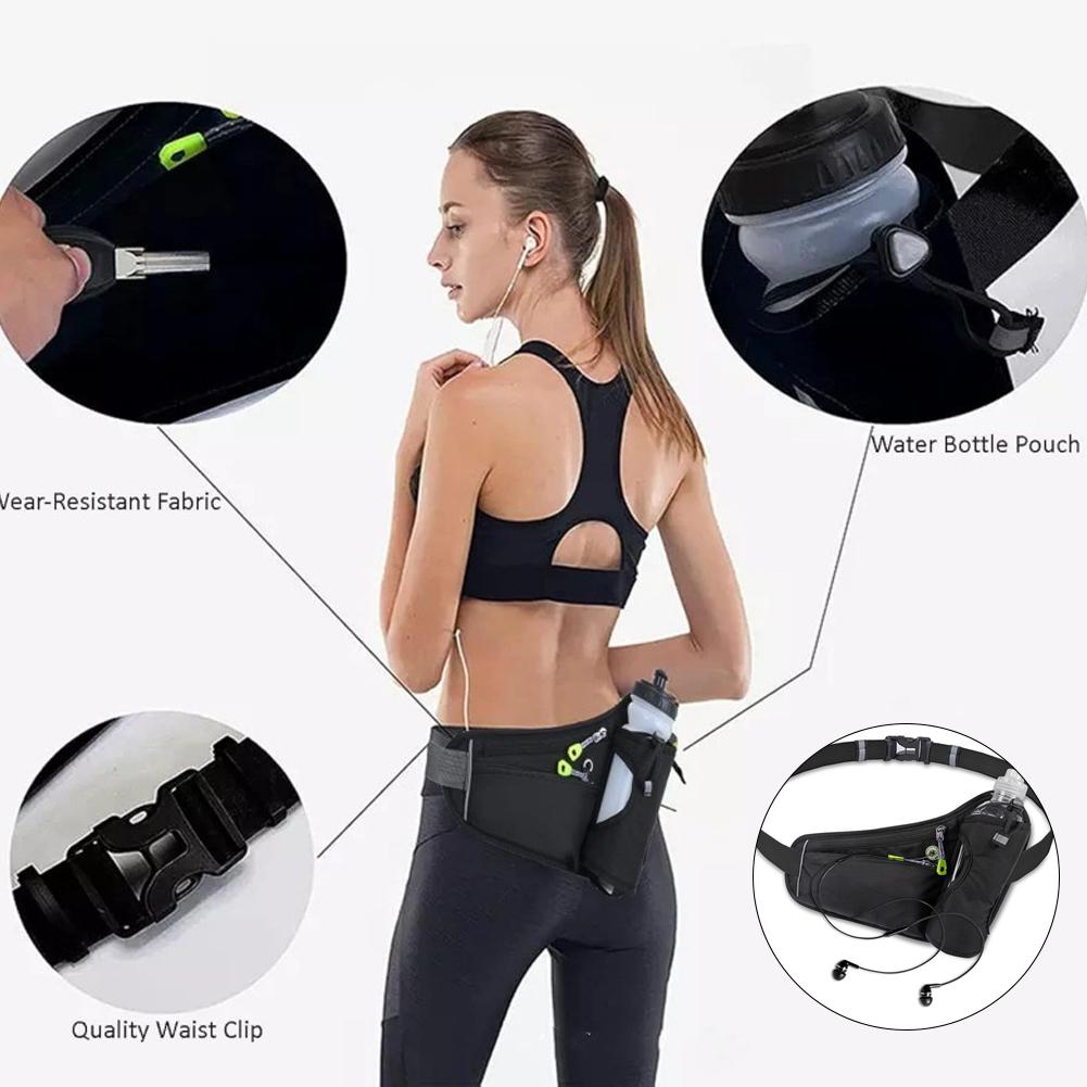 Running Water Bottle Belt, Water Bottle Holder, Hiking Fanny Pack for Phone and Wallet, Adjustable Sports Waist Pack, Suitable for Running, Cycling, Walking Gear