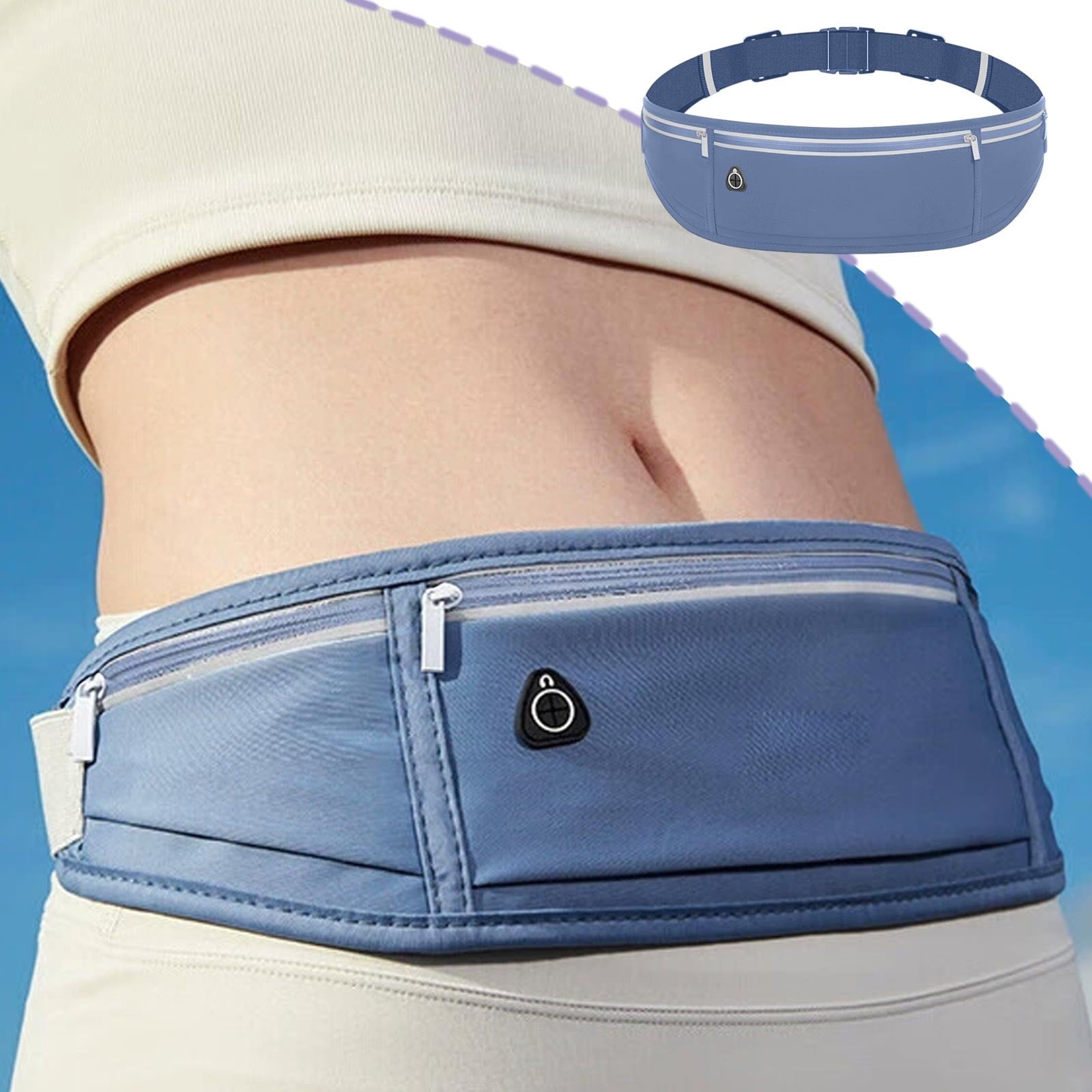 YFGEFTR Slim Running Belt, Workout Fanny Pack for Men Women, Runner Belt for Running Walking Cycling Camping Gym, Running Gear Accessories