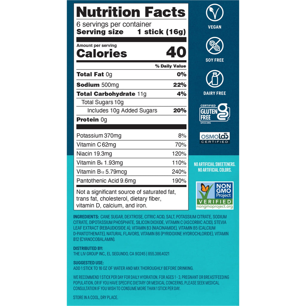 Liquid I.V.® Lemon Lime Hydration Multiplier® Powdered Electrolyte Drink Mix, 6 Count Packets