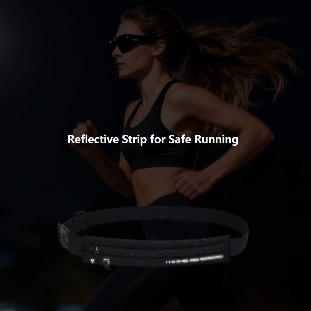Entchin Slim Running Belt for Women Men, Runners Fanny Pack Phone Holder, Running Waist Bag for Workout