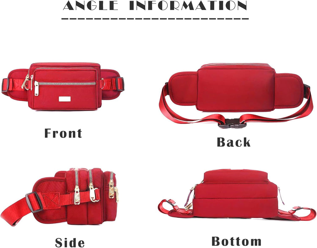 Extra Large Fashion Fanny Pack for Men Women, Waist Bag for Waterproof Hiking Running Biking Gym Outdoor Sports Travel Belt Bag