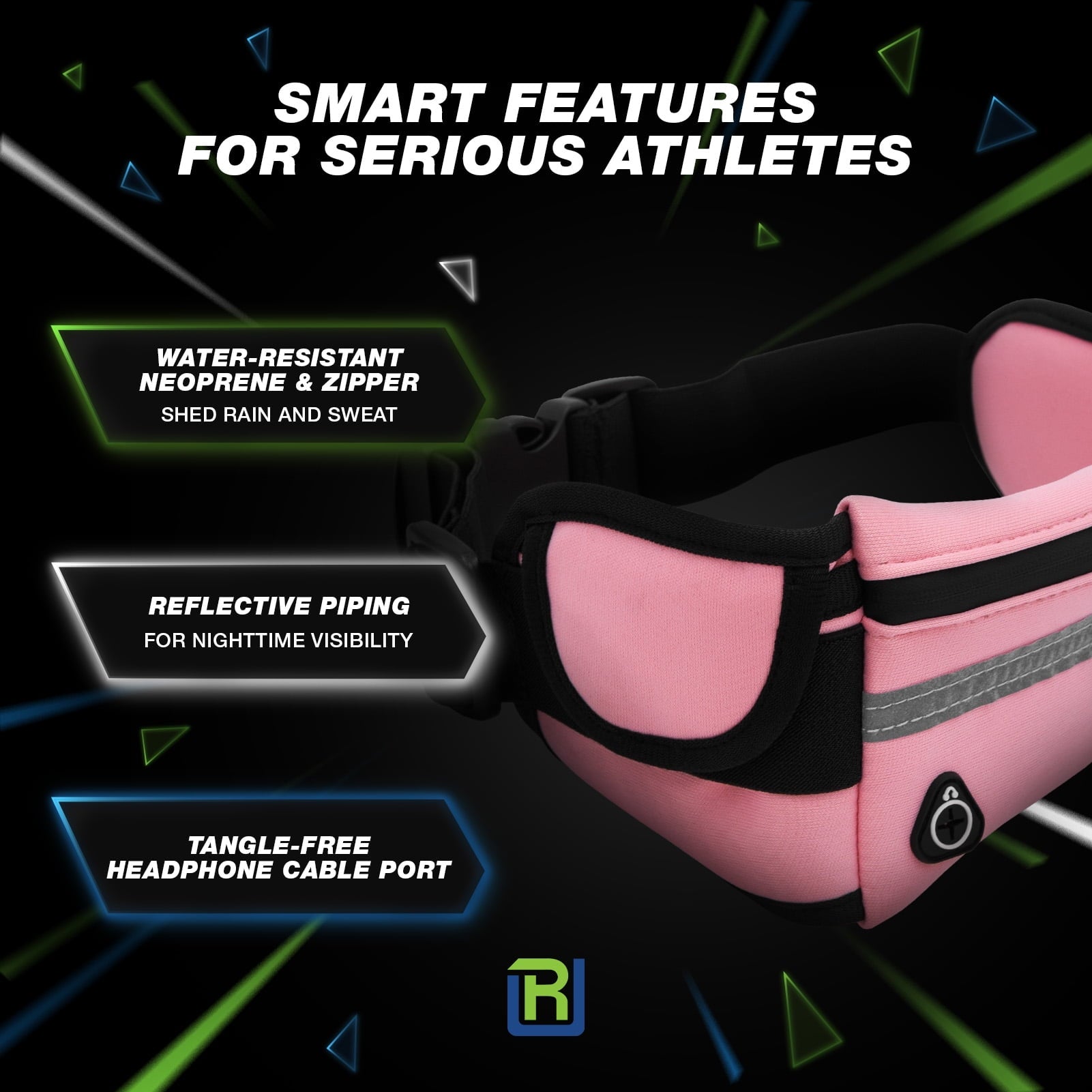 RunUnited Waist Pack for Running, Hiking & Gym - Waterproof Running Accessory w/ Phone Holder & Reflective Stripe, Color: Yellow