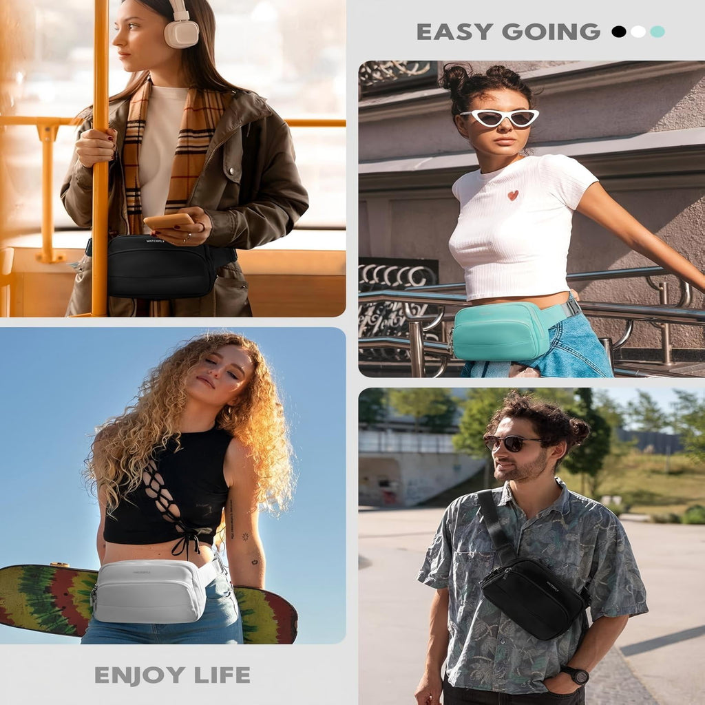 WATERFLY Fanny Pack – Lightweight 2L Nylon Waist Bag for Hiking, Running & Travel | Unisex