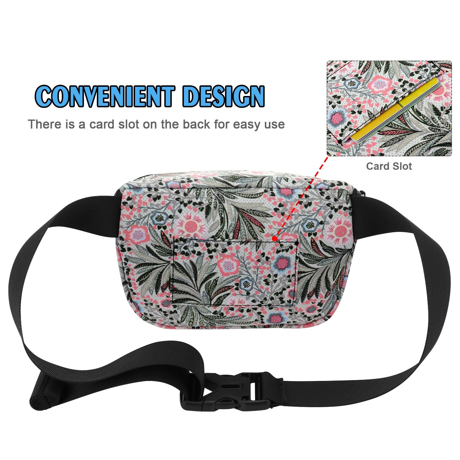 HAWEE Fanny Packs for Women - Slim Yet Spacious Waist Pack with Headphone Cord Access - Lightweight Fannie Hip Bag Great for Hiking, Walking, Biking, Running, Travel