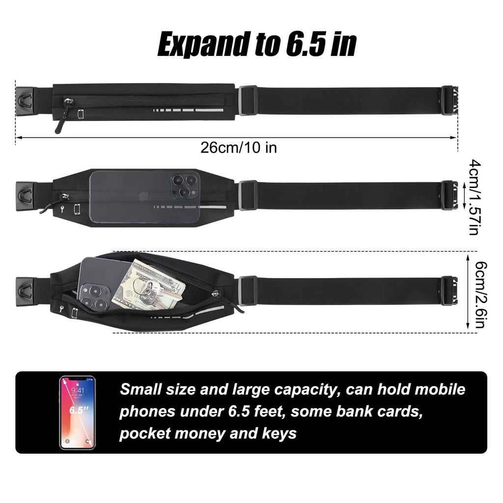Slim Running Belt Fanny Pack Running Phone Holder Runners Pouch Waist Pack for Workout Money Belt Running Gift Gear Accessories for Women Men Walking Hiking Cycling
