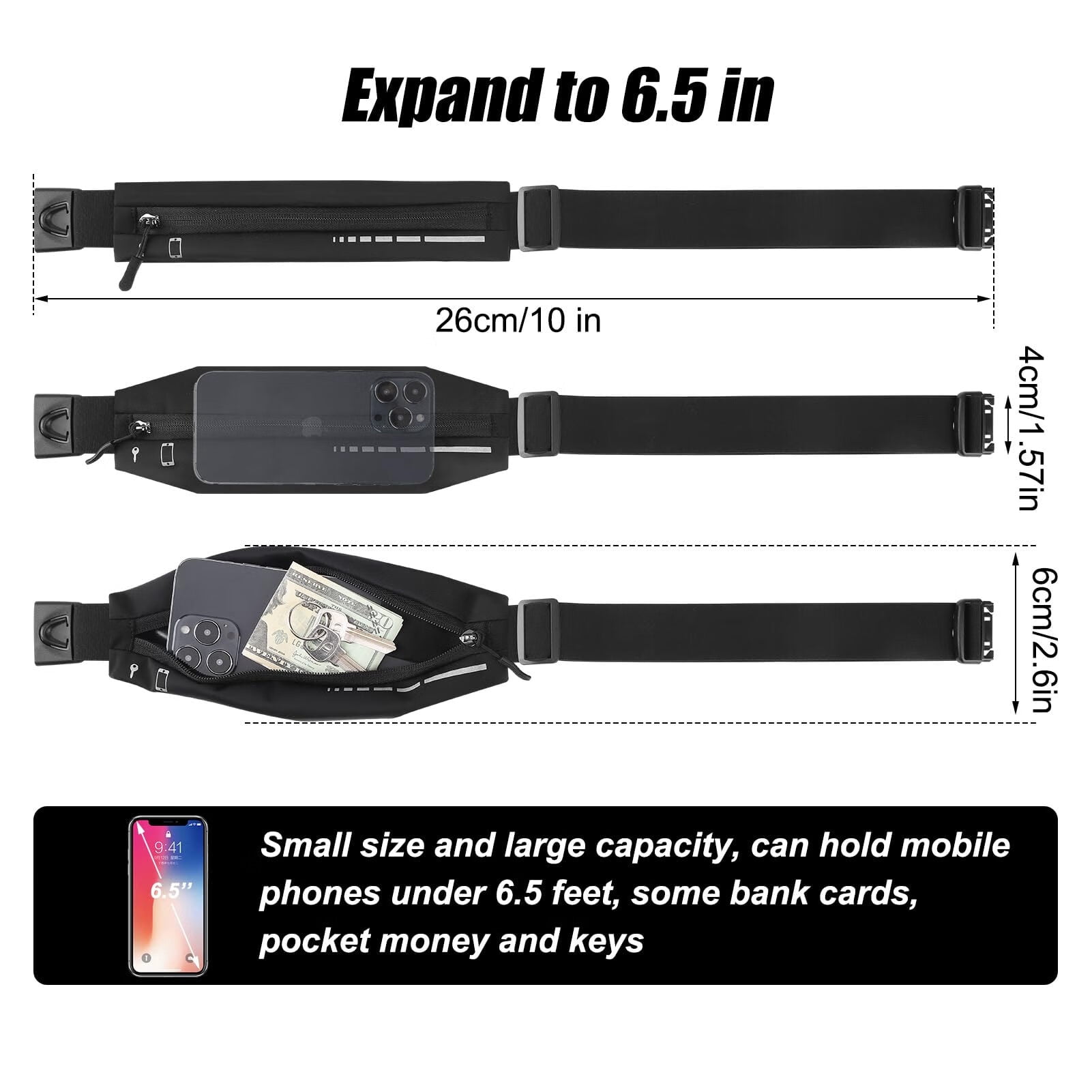 Slim Running Belt Fanny Pack Running Phone Holder Runners Pouch Waist Pack for Workout Money Belt Running Gift Gear Accessories for Women Men Walking Hiking Cycling