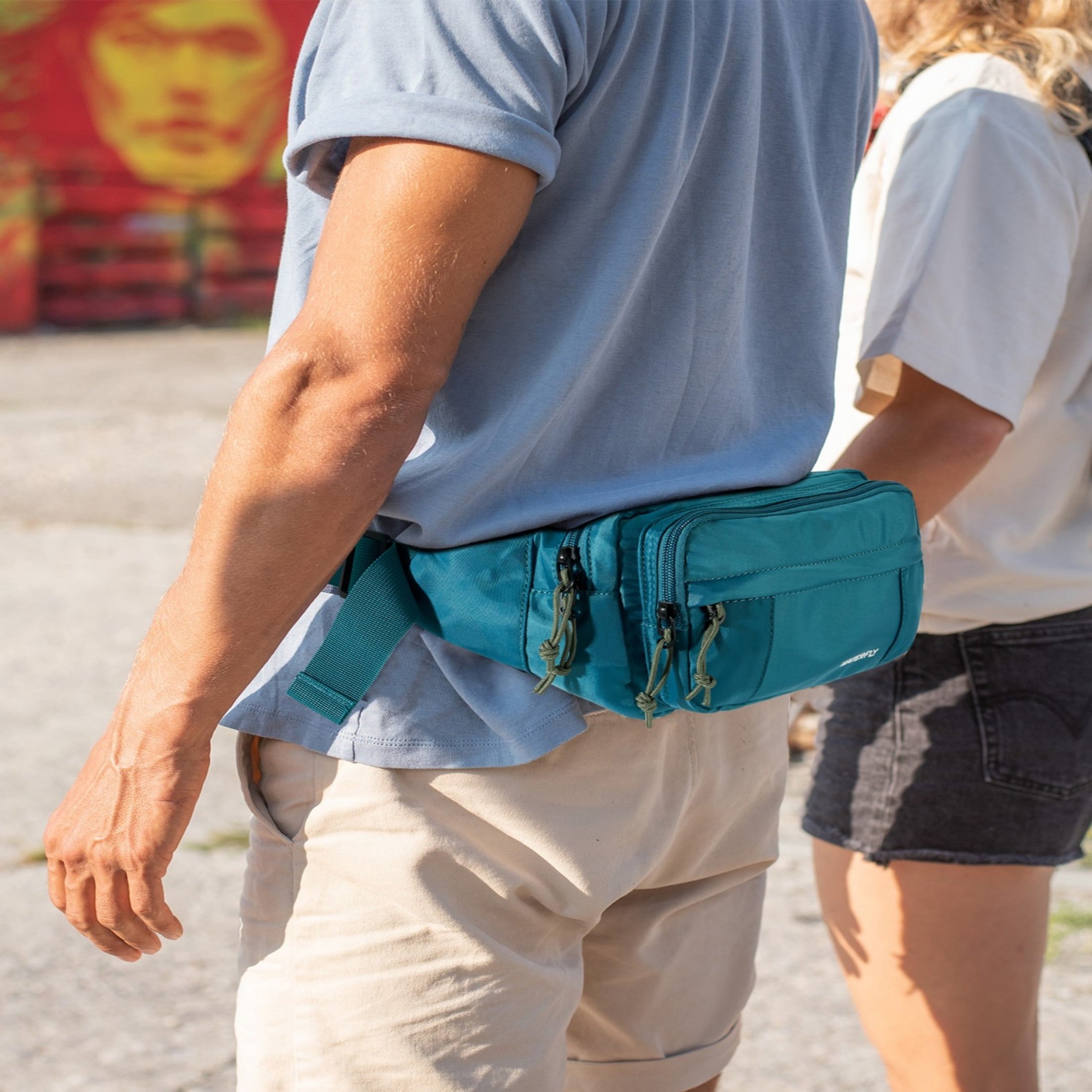 WATERFLY Unisex Large Capacity Walking Travel Nylon Fanny Pack Waist Bag,Yellow