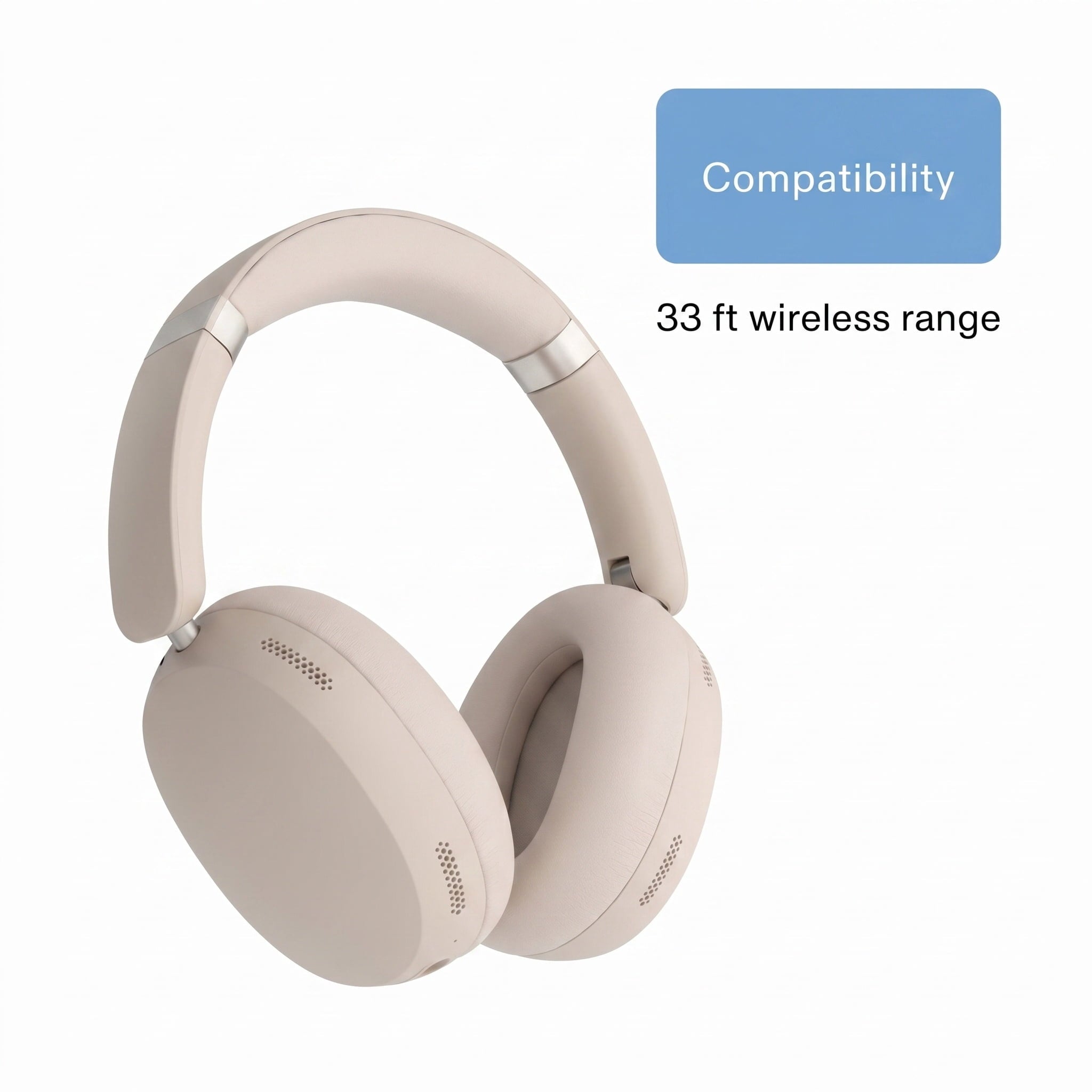 onn Hushbyte Wireless Over-Ear Headphones, Black