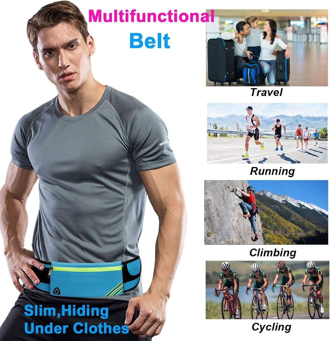 Women Fanny Pack Running Belt,Belt Bag,Water Resistant Wasit Pack Bag for Hiking Fitness,Phone Carrier,Running Gear.