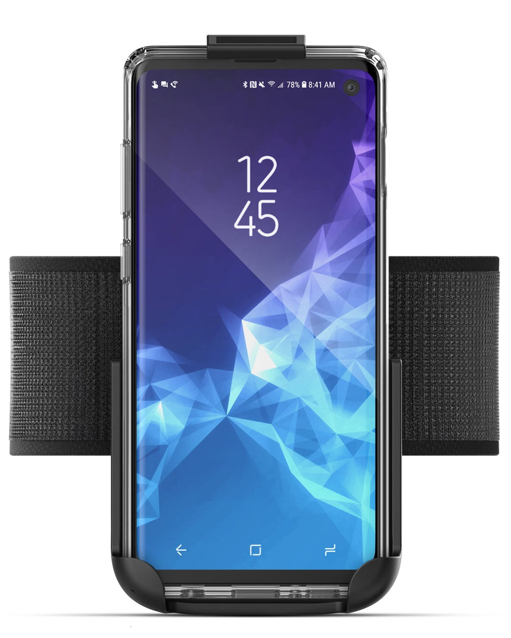 Encased Galaxy S10e Armband for Running, Gym Workouts & Exercise - Fully Adjustable Arm Strap Holder with Clear Phone Case (Samsung S10e) (Sweat and Water Resistant Band)