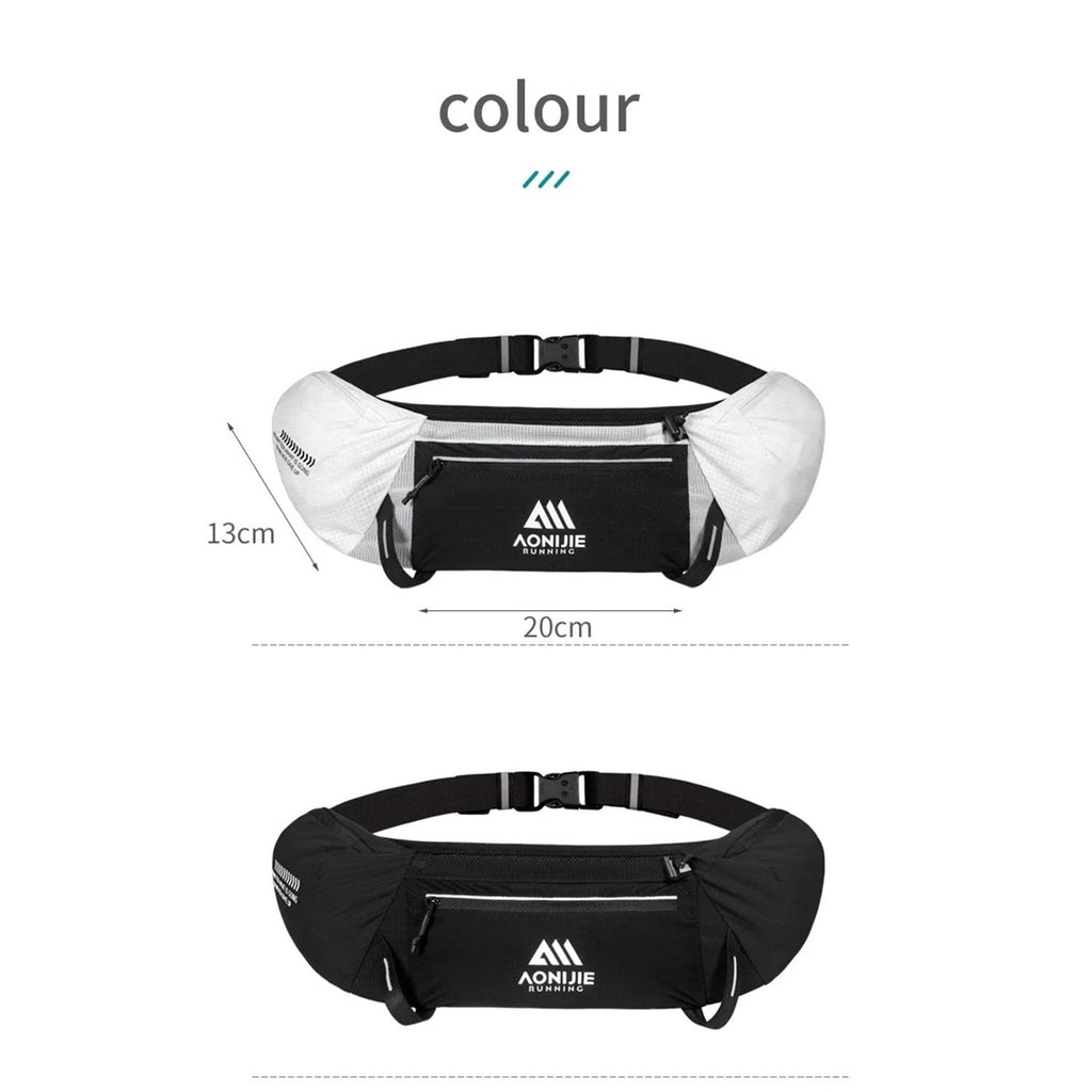 AONIJIE Running Waist Pack, 125g Lightweight Fitness Belt Bag with 500ml Soft Flask, Bounce-Free Workout Hydration Belt for Men & Women, Model W8138