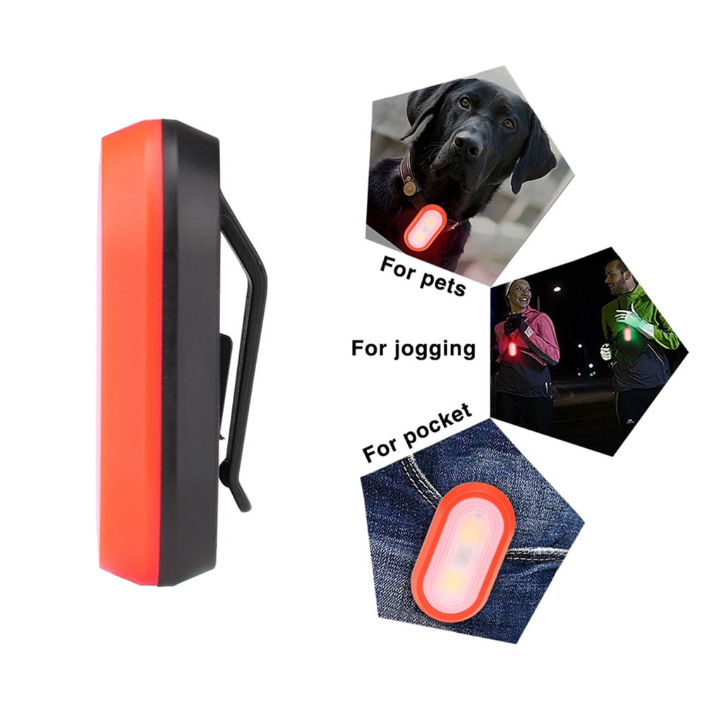 HONMEET 4Pcs Slim LED Running Light with Clip on Assorted Color for Reflective Night Run Safety