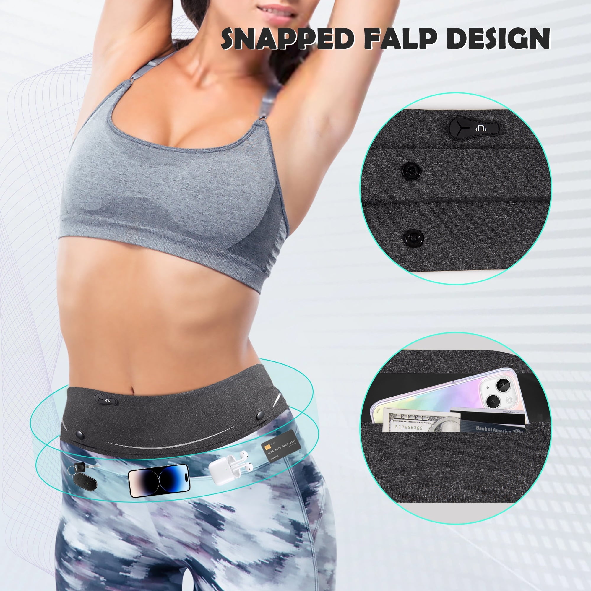 LUXMO LUXURY MOBILE Slim Running Belt Fanny Phone Holder for Running