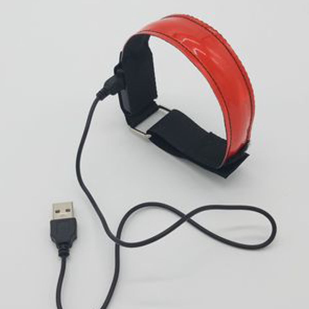 Running Light for Runners (2 Pack) Rechargeable LED Armband Reflective Running Gear, LED Light Up Band for Joggers Bikers Walkers,Red
