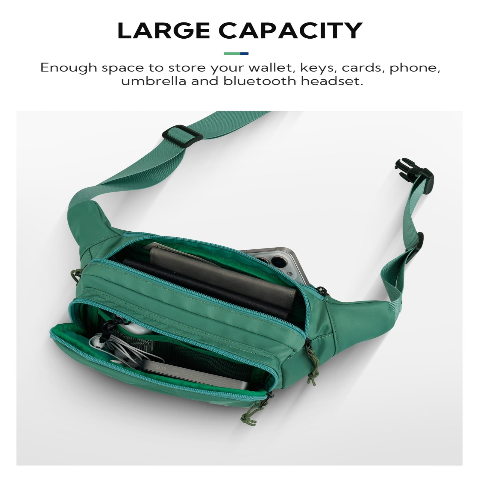 WATERFLY Unisex Large Capacity Walking Travel Nylon Fanny Pack Waist Bag,Yellow