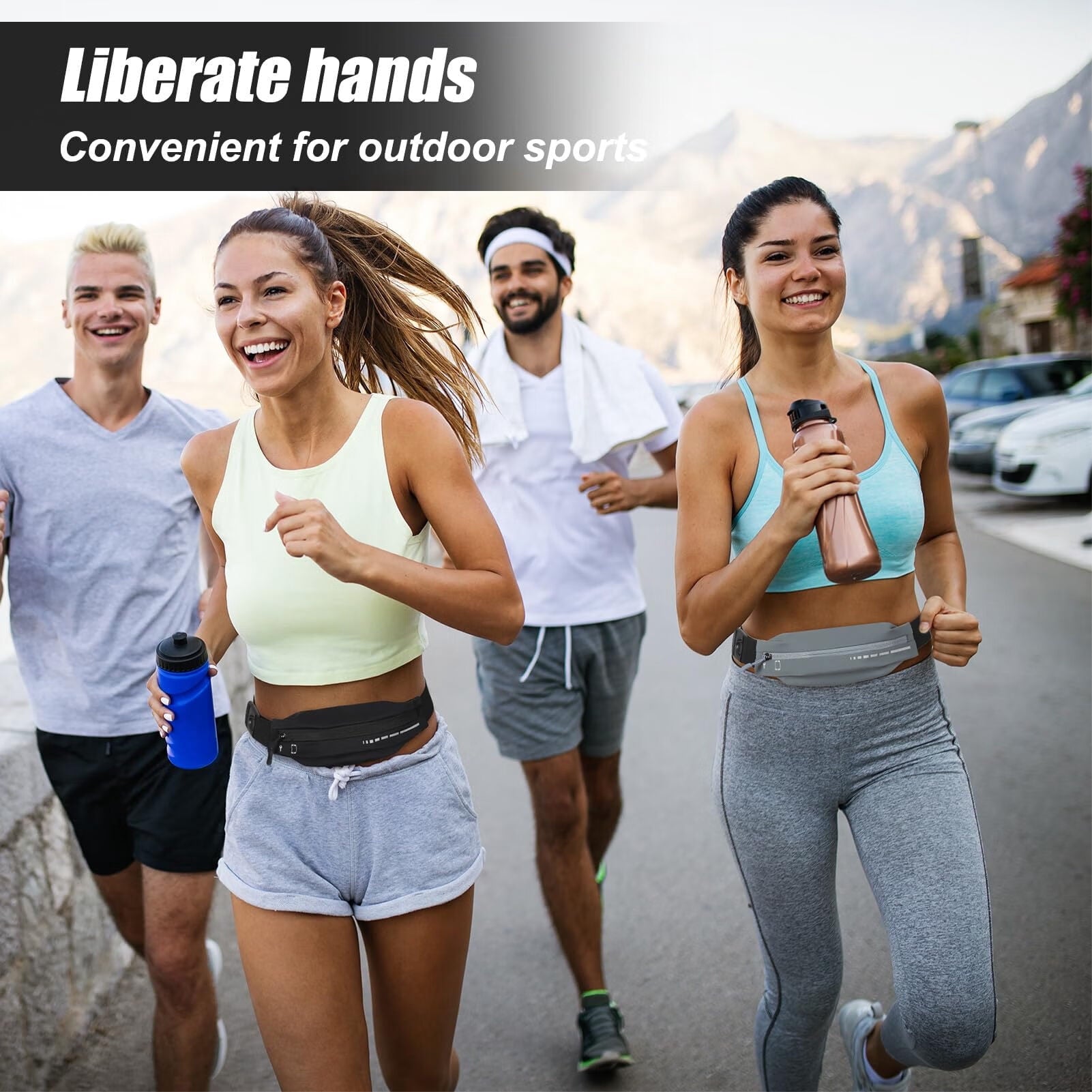 Slim Running Belt Fanny Pack Running Phone Holder Runners Pouch Waist Pack for Workout Money Belt Running Gift Gear Accessories for Women Men Walking Hiking Cycling