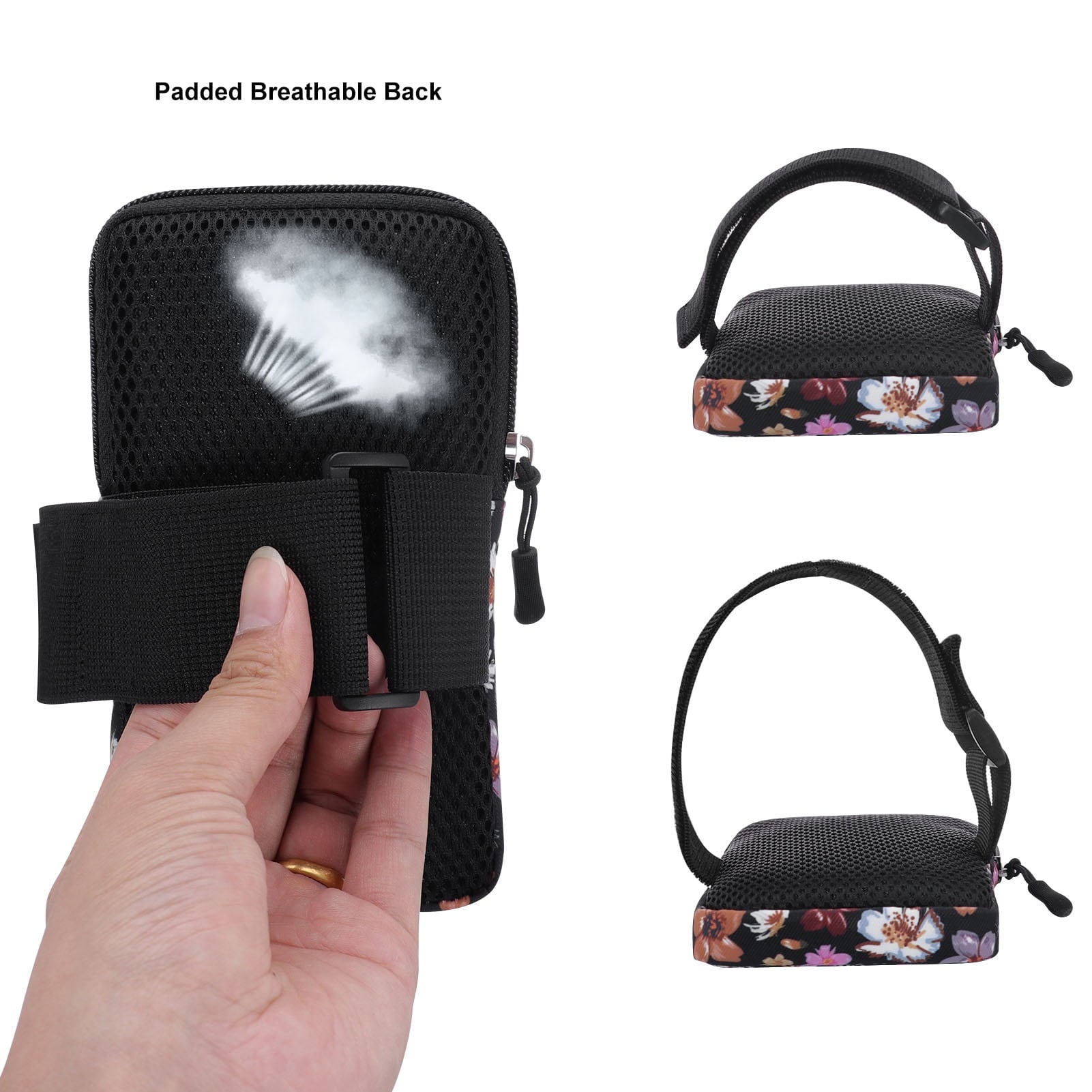 HAWEE Cell Phone Arm Bands Bag for Women Sports Running Pouch Hold Smartphone 6.28 Inches Full-screen, Colorful Flower