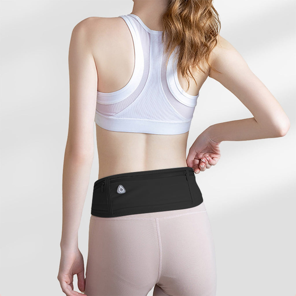 Running Belt Waist Pack Bag, Waist Pack Bag for Hiking Cycling Workout, Jogging Pouch, Phone Holder for Running Gear Accessories, Running Belt for Women Men with 3 Pockets