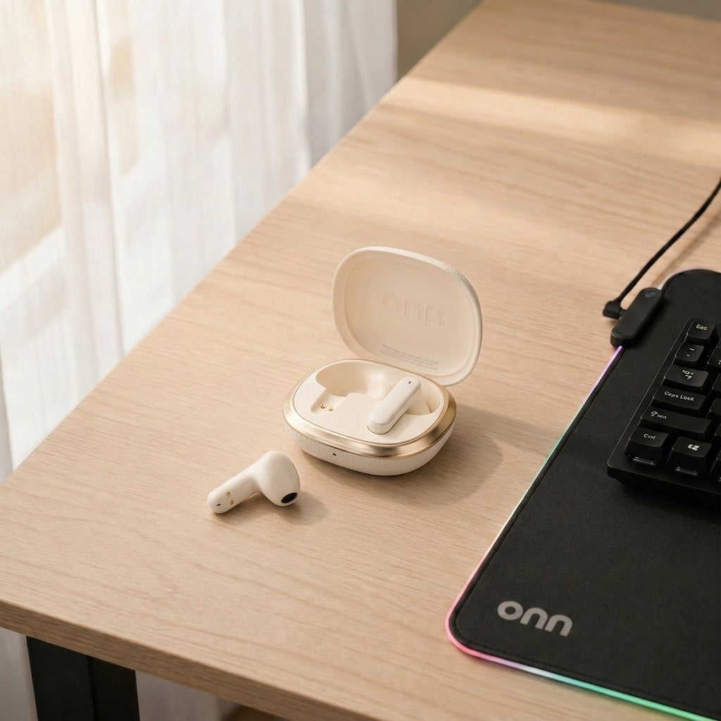 onn Hushbyte Wireless Earbuds, Black