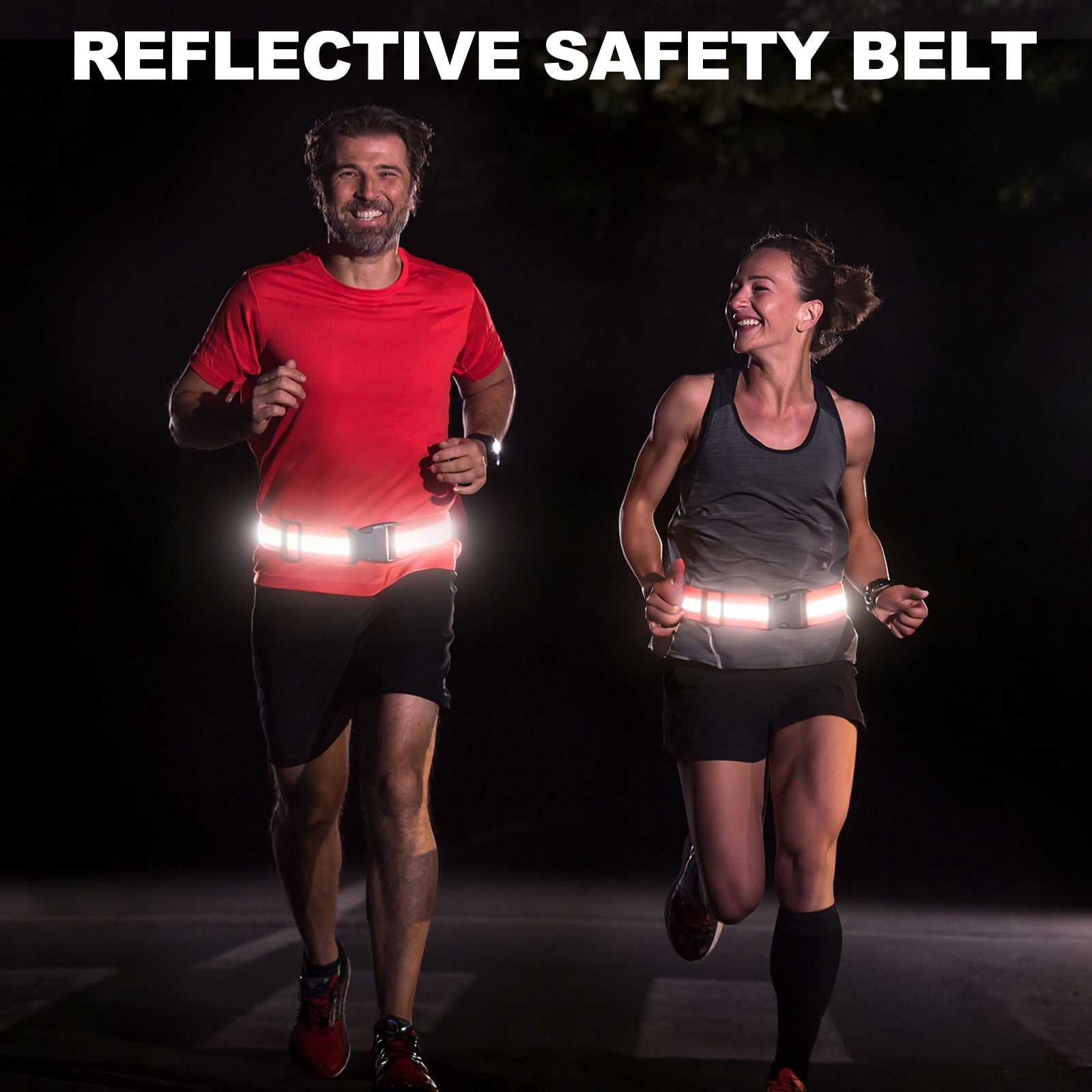 Uxcell Reflective Safety Belt, Adjustable High Visibility Glow Belt Outdoor Running Gear Accessories Fit For (Running/Walking/Cycling), 43.3 x 1.6" & 2 Pcs & Yellow Orange