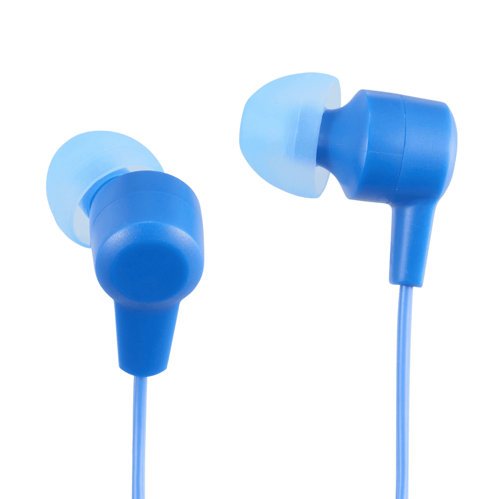 onn. Wired In-Ear Earbuds MDRE9LP/BLU for Casual Listening, Blue