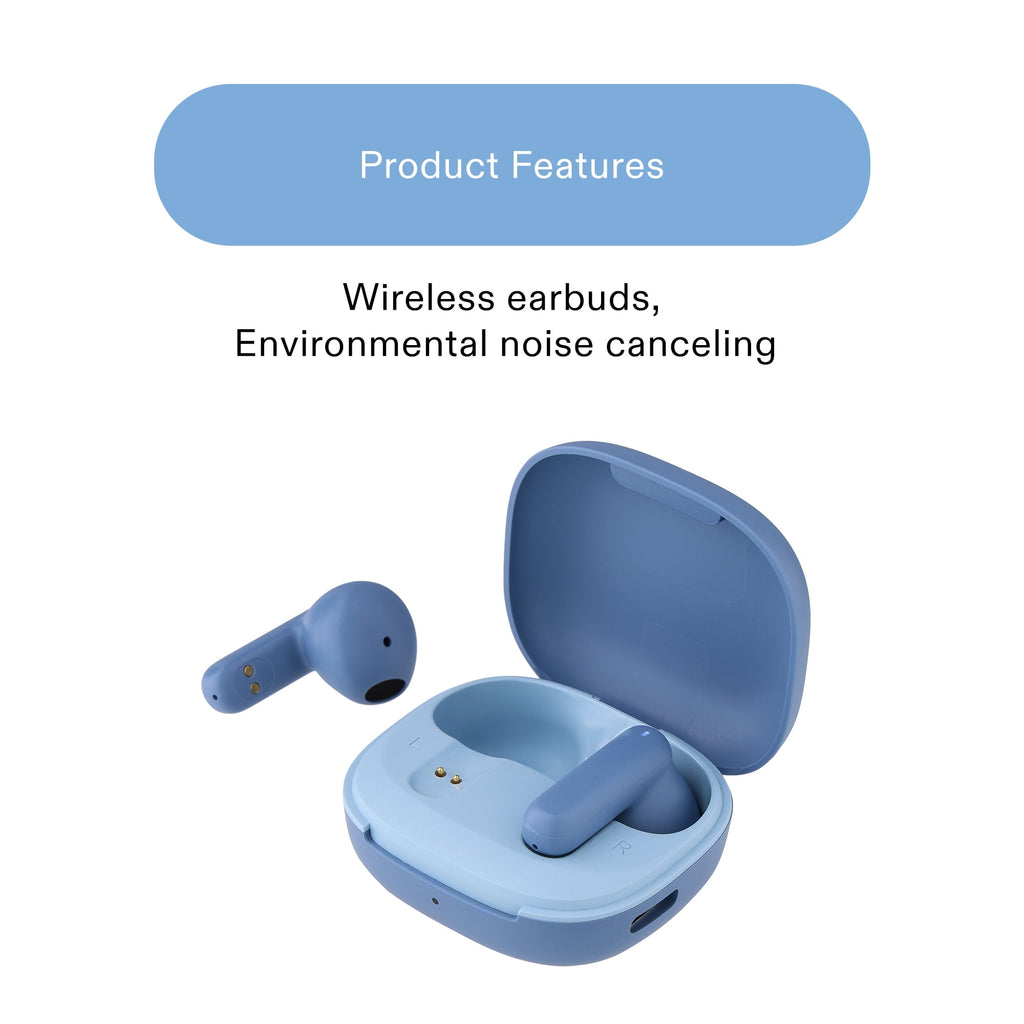 onn Mini Sticks Black Wireless Bluetooth Earbuds with Environmental Noise Canceling