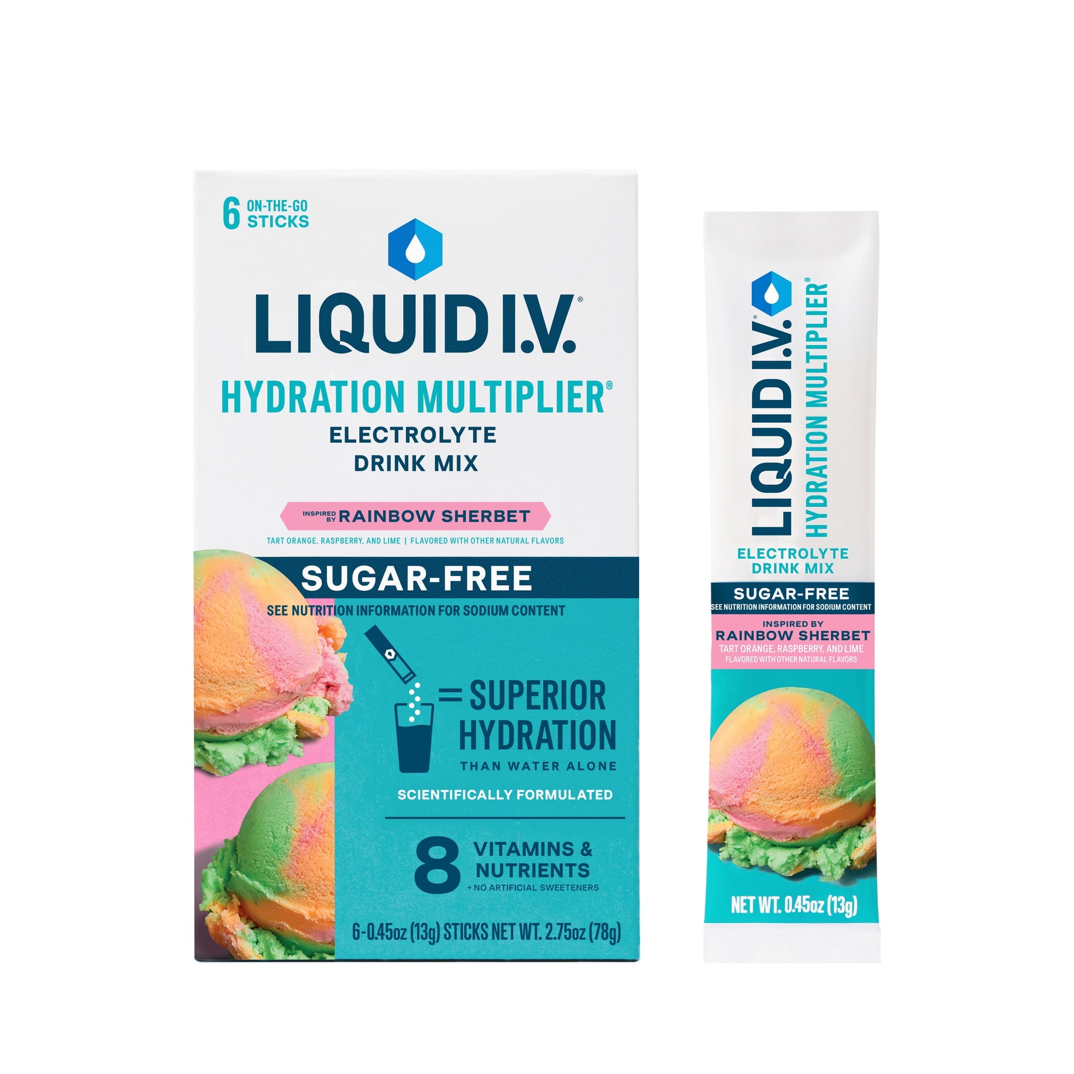 Liquid I.V.® White Peach Hydration Multiplier® Sugar-Free Electrolyte Powder Drink Mix, 6 Count Packets
