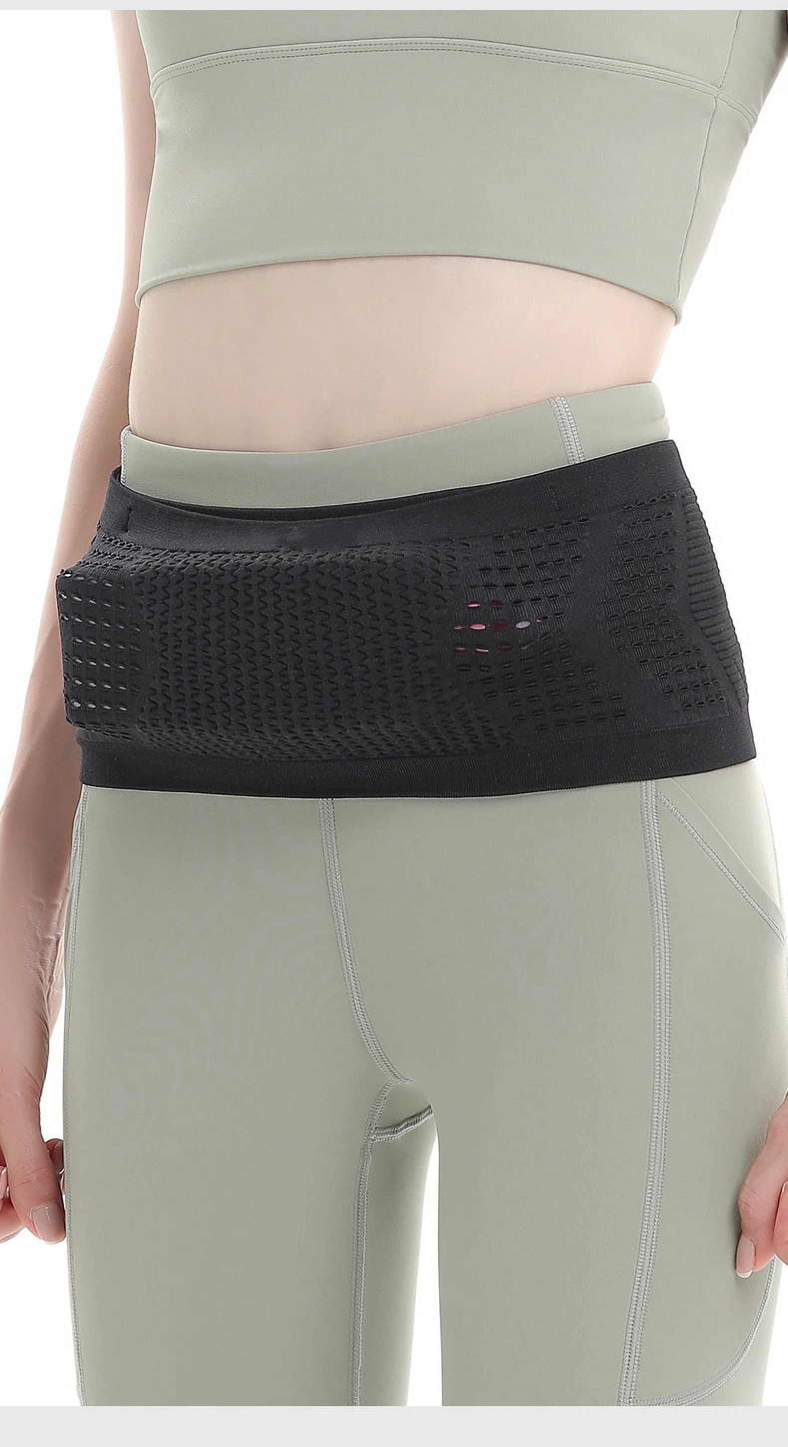 Scheam Slim Running Belt | Travel Money Belt | Waist Bag | Running Waist Pack | Slim Fanny Pack for Running | Hidden Pockets for Travel (Black, m)