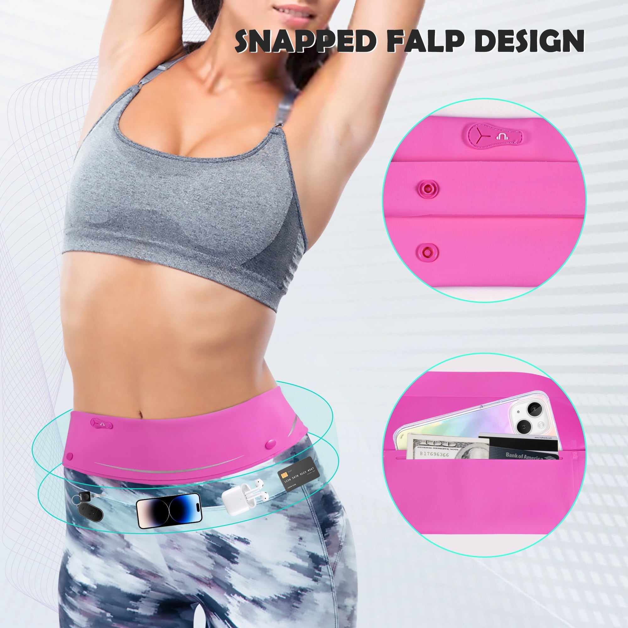 LUXMO LUXURY MOBILE Slim Running Belt Fanny Phone Holder for Running