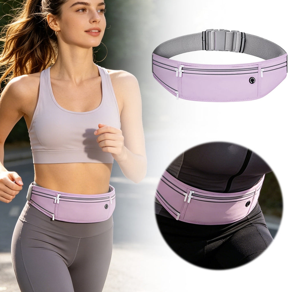 Running Belt Waist Pack With Water Bottle Holder Slim Adjustable Fanny Pack Reflective Strip Phone Holder For Hiking Workouts Outdoor Sports Accessories