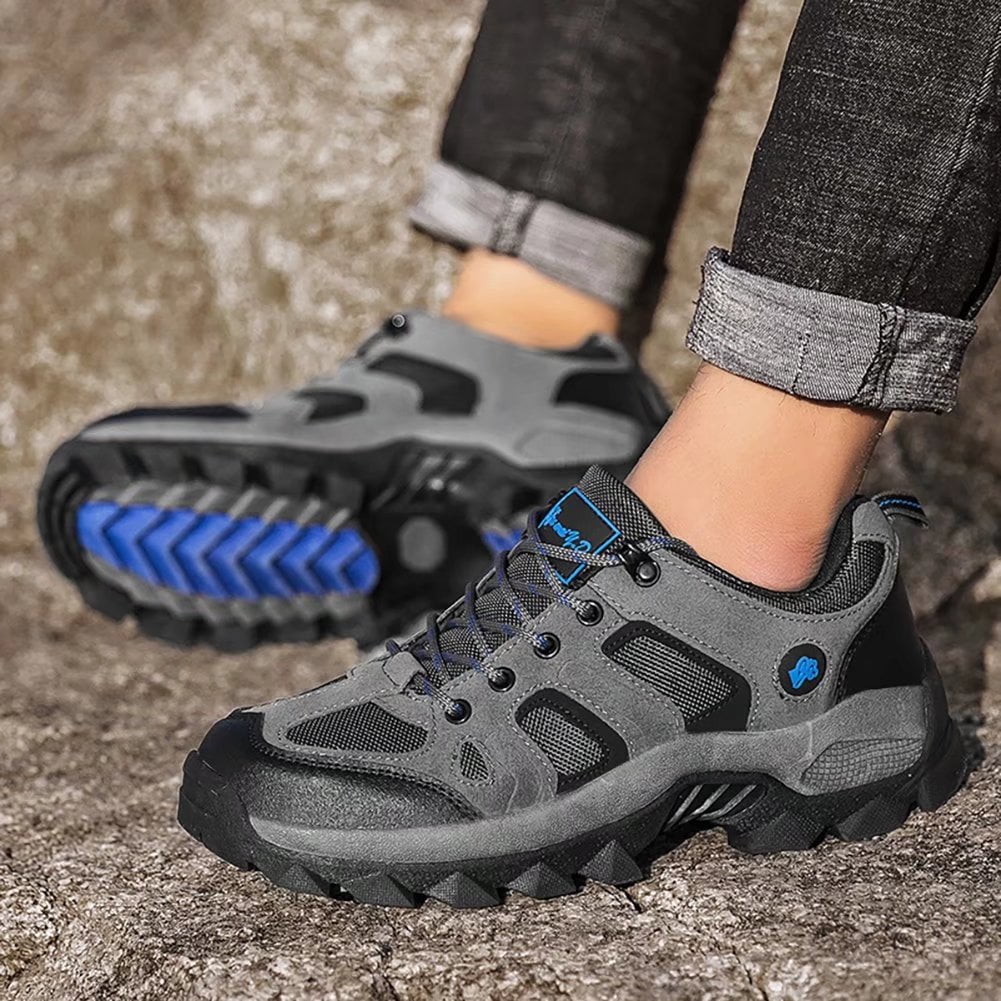 HOBIBEAR Mens Sneakers Leather Running Shoes Trainers Sneaker Casual Hiking Shoes