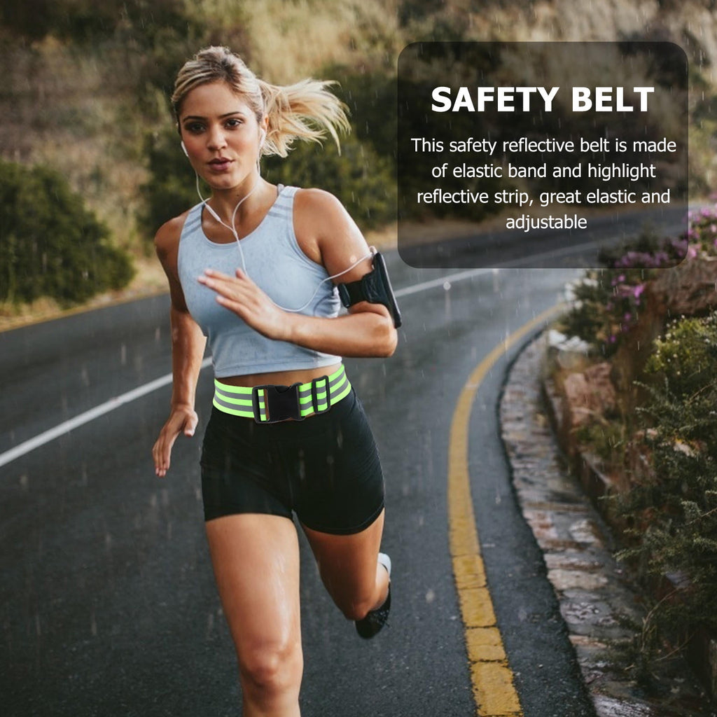 MERRYHAPY Reflective Safety Arm Bands for Night Running, Cycling & Walking, Green Synthetic Material, 2 Pack