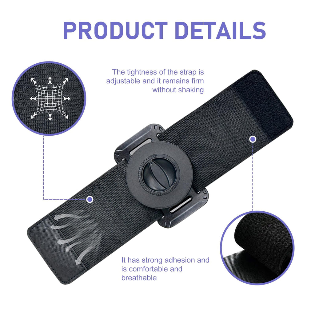 Magnetic Wristband Phone Holder for Running, Adjustable Sports Armband Cell Phone Holder, Hands-Free Phone Accessories Holder, for Biking Walking Selfies Videos Hiking Live Broadcast (Black)
