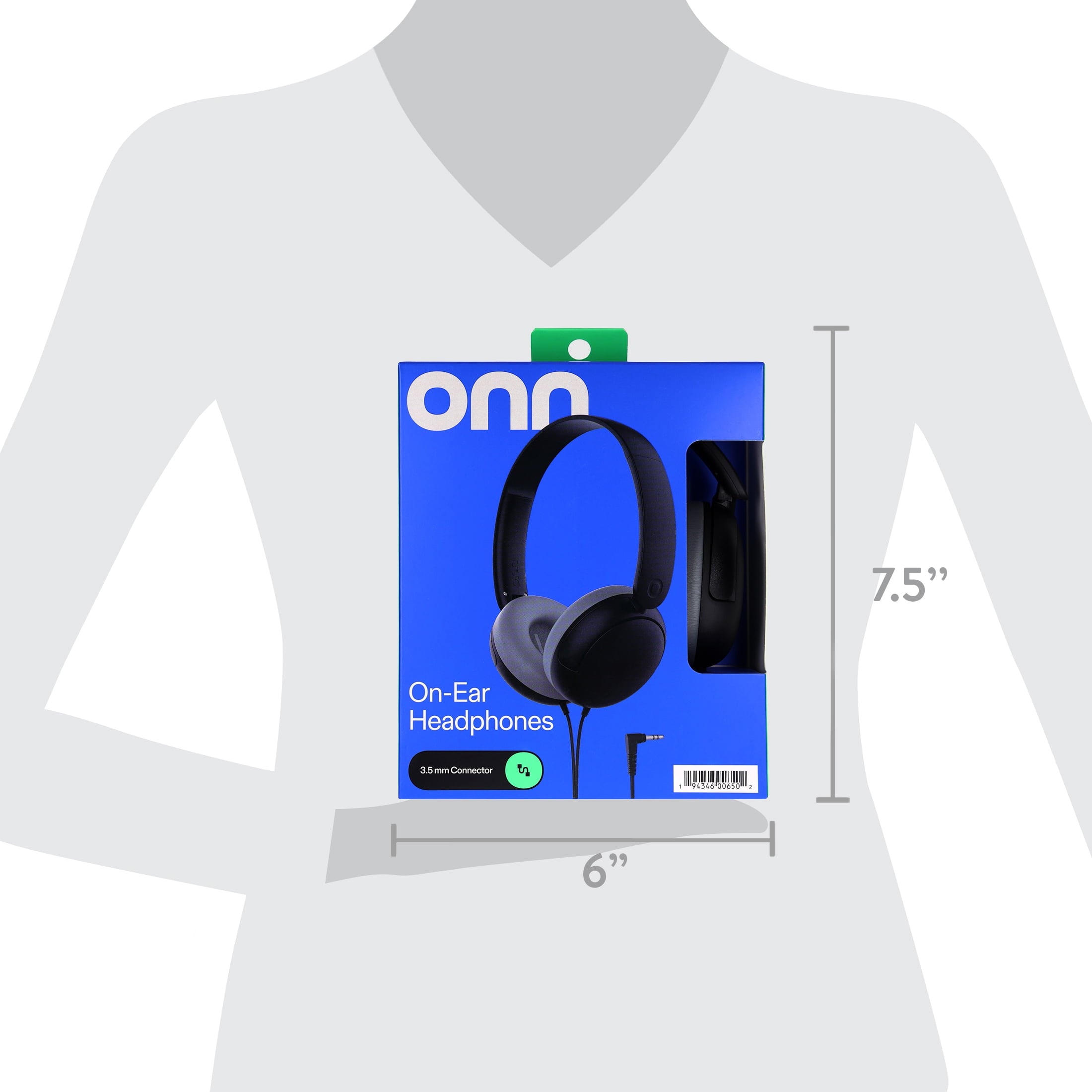 onn On-Ear Headphones with 3.5 mm Connector, Pink
