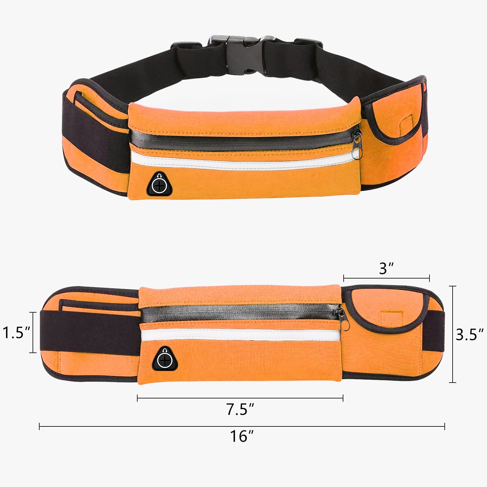 Waistband Running Belt for Phone Holder, Runner Pocket Pouch for Women Men Wallking Fitness Jogging Workout Gym Sports Travel Exercise Orange