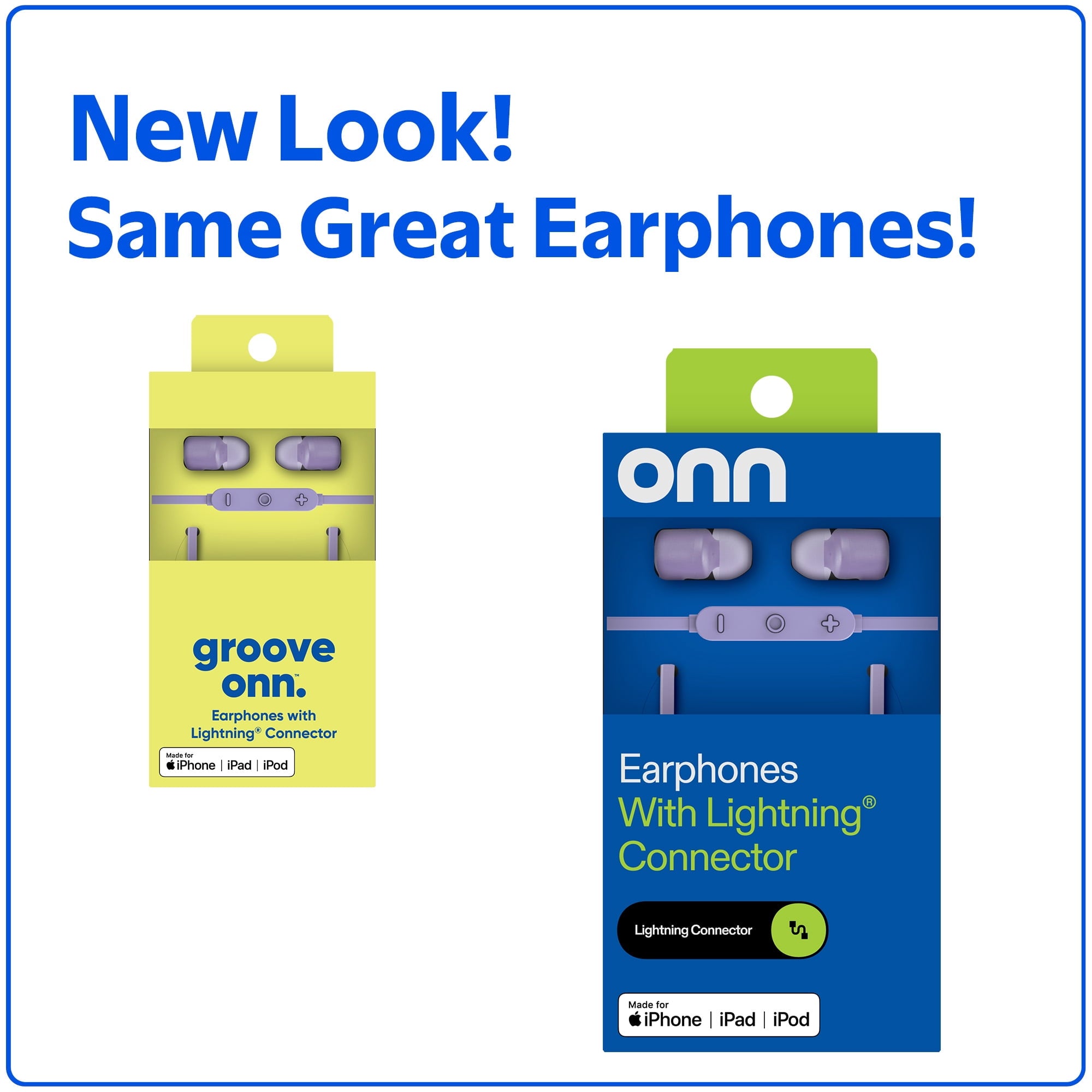 onn Earphones with Lightning Connector, Lilac
