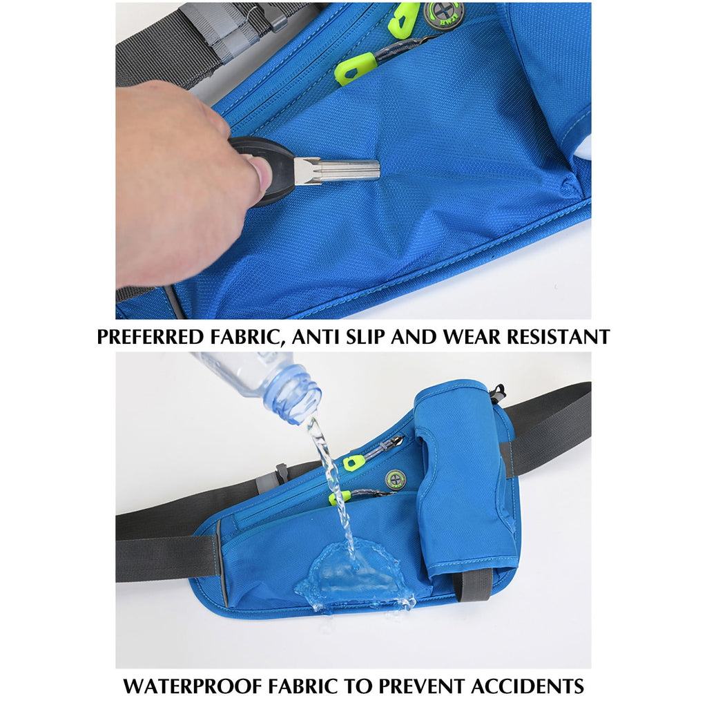 Running Water Bottle Hydration Belt with Water Bottle Holder Hiking Walking Waist Pack Adjustable Pack Compatible for Phone Waistband Outdoor Running Belt