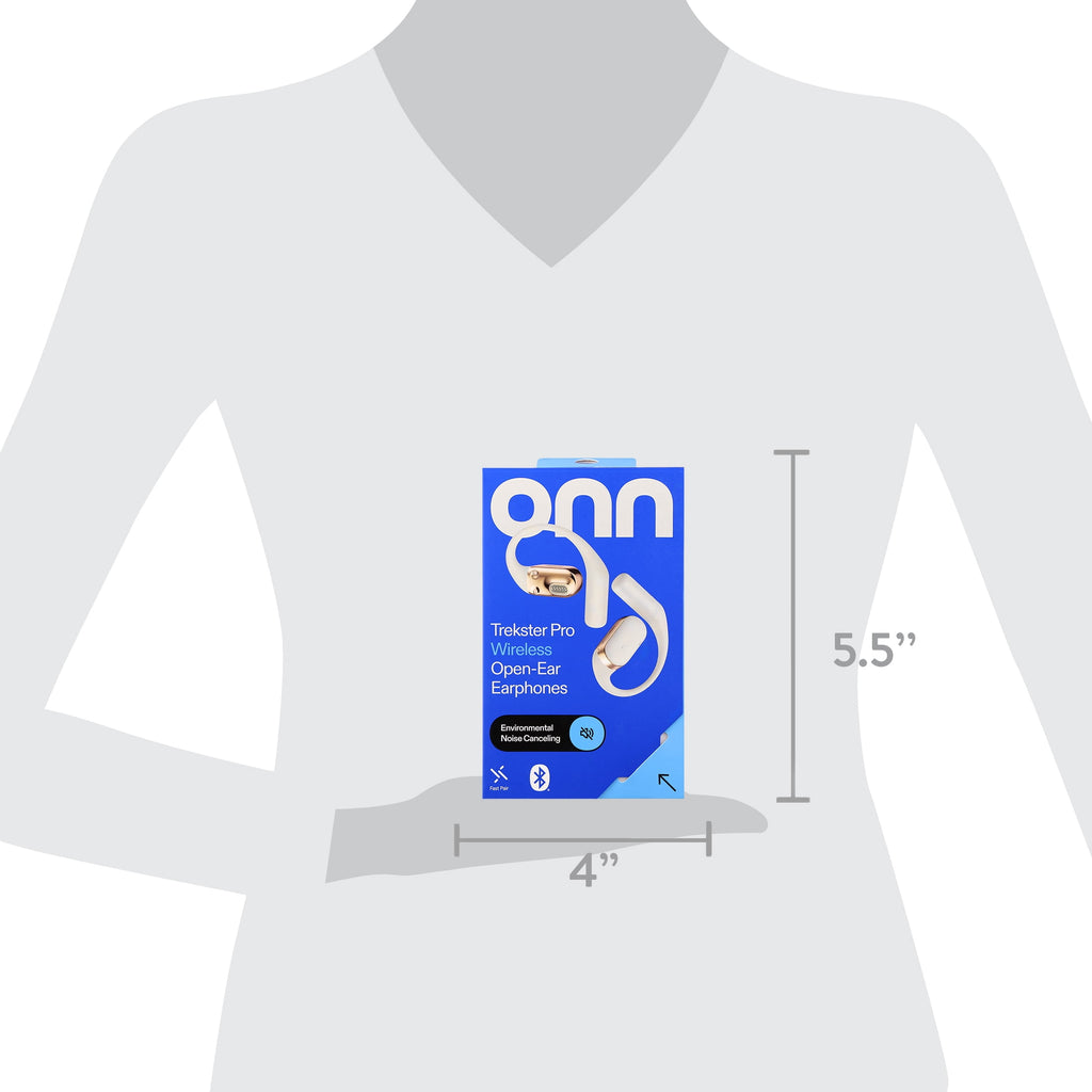 onn Trekster Pro Wireless Open-Ear Earphones, White