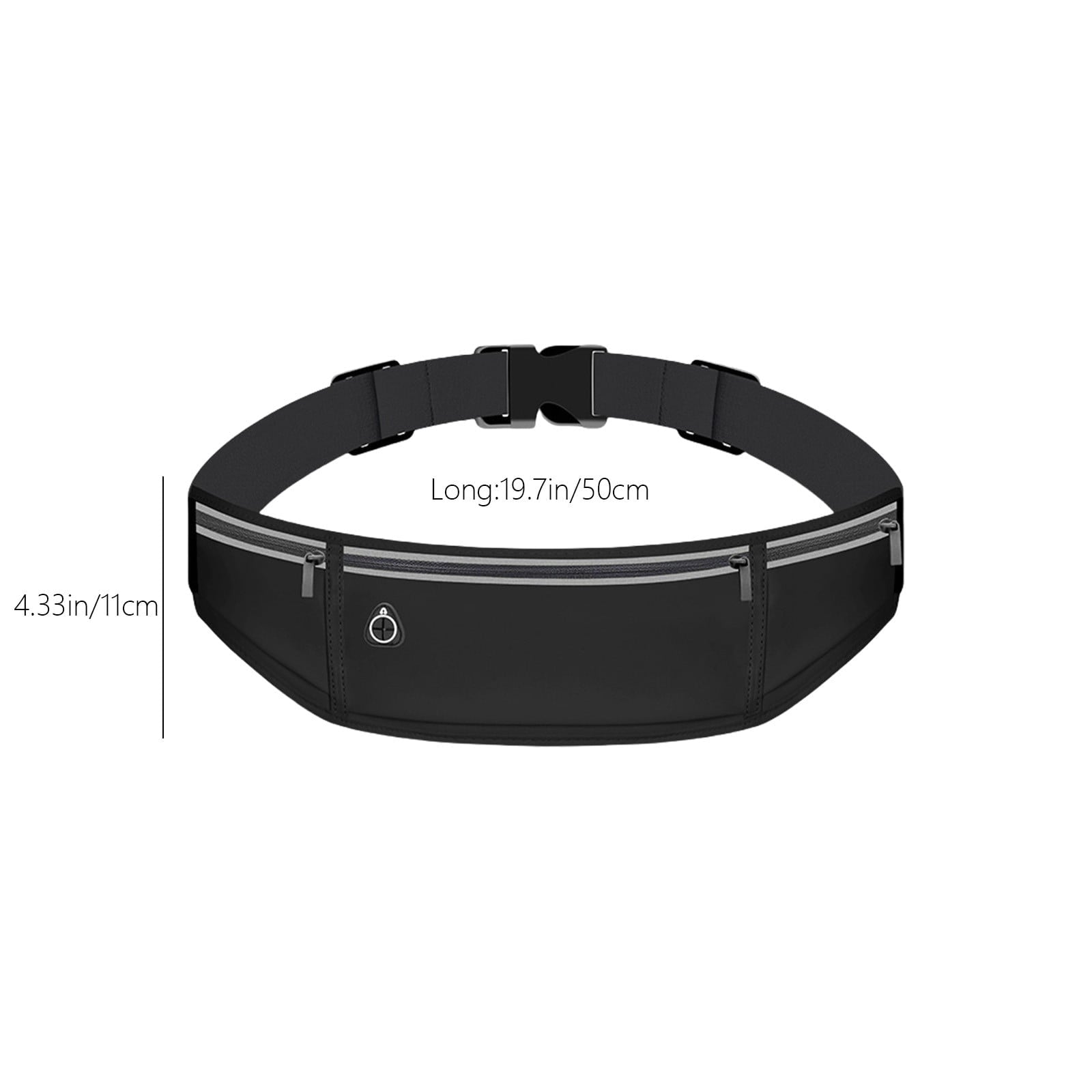Harlier Slim Running Belt for Women Men-Runners, Phone Holder Fanny Pack, Adjustable Bounce Free Waist Pouch bag for Workout, Money Belt, Run Gear Accessories - Black