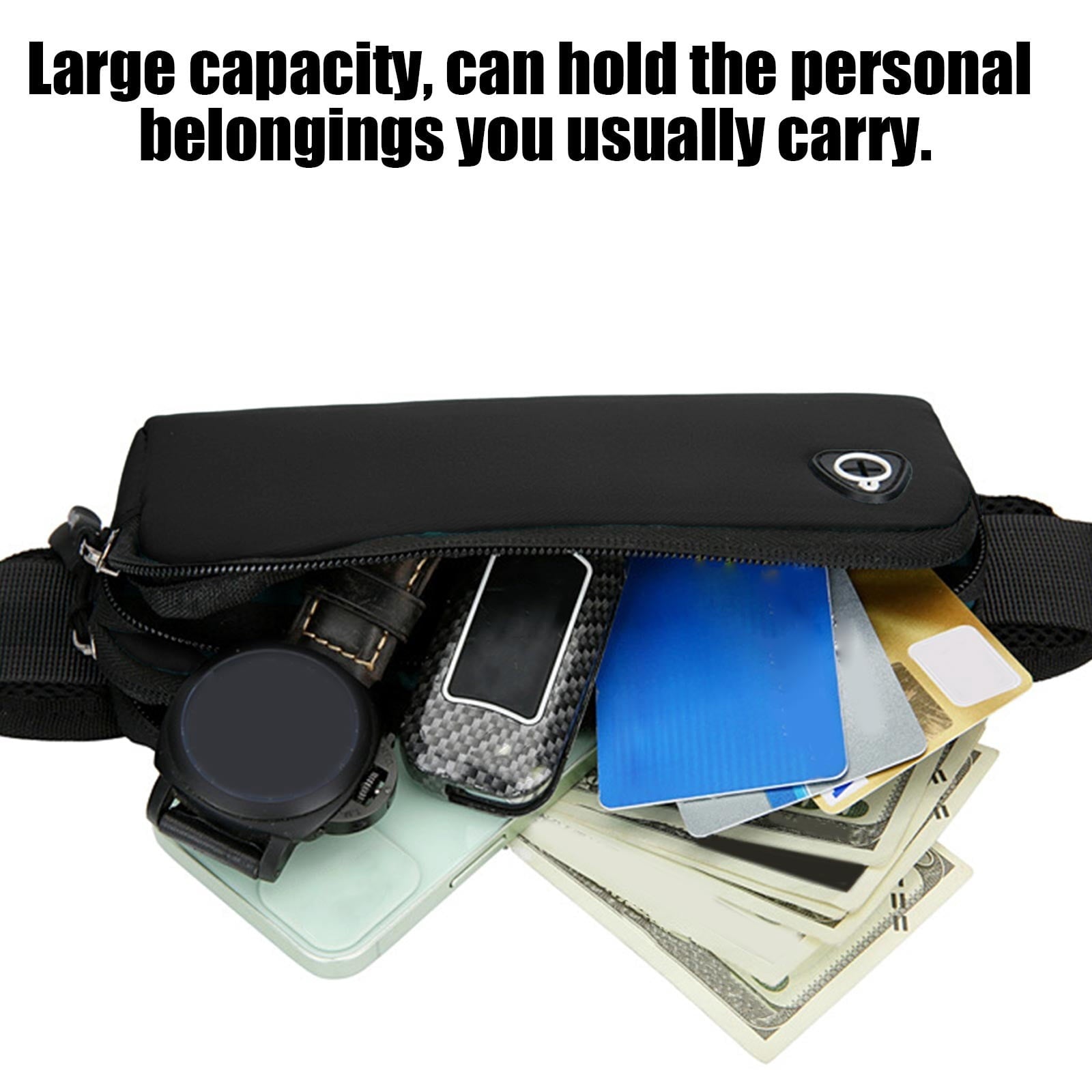 Slim Running Belt Fanny Pack for Men Women Running Phone Holder Runners Pouch Waist Pack Bag for Workout Money Belt Running Gear Accessories for Travel Hiking Running