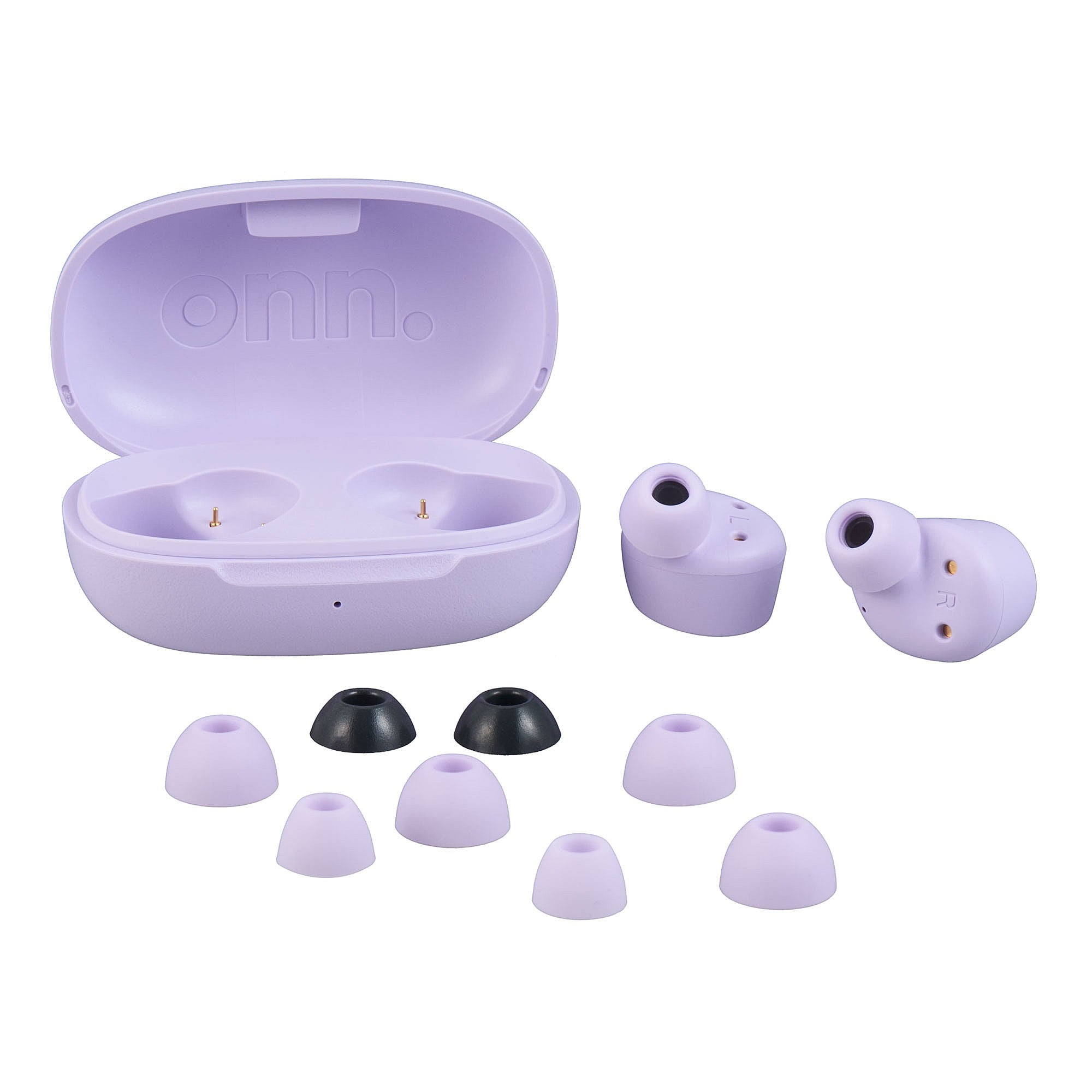 Onn Bluetooth Earphones with Charging Case and Touch Control, Black